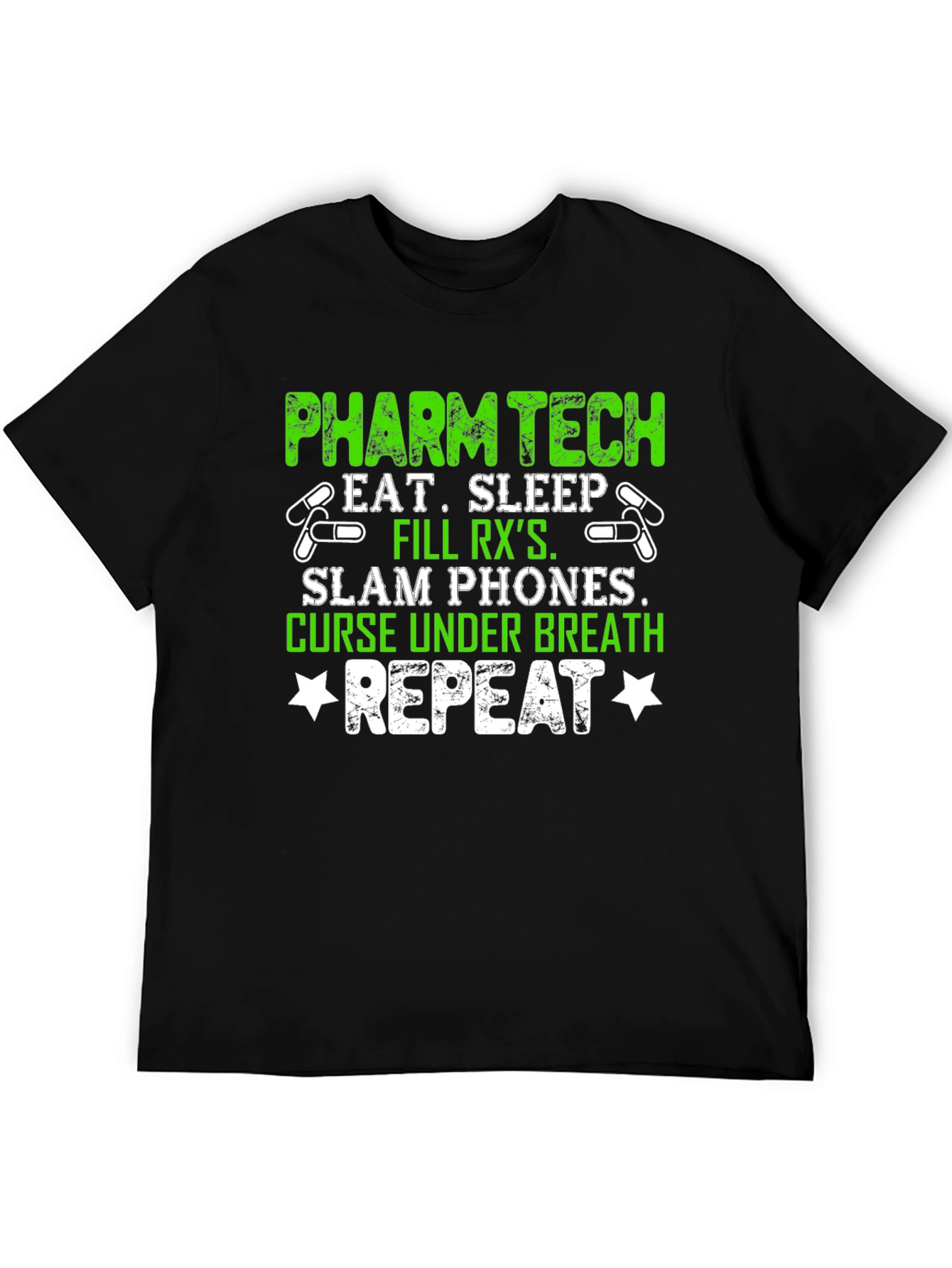 Black Pharm Tech Eat Sleep T-Shirt view 5