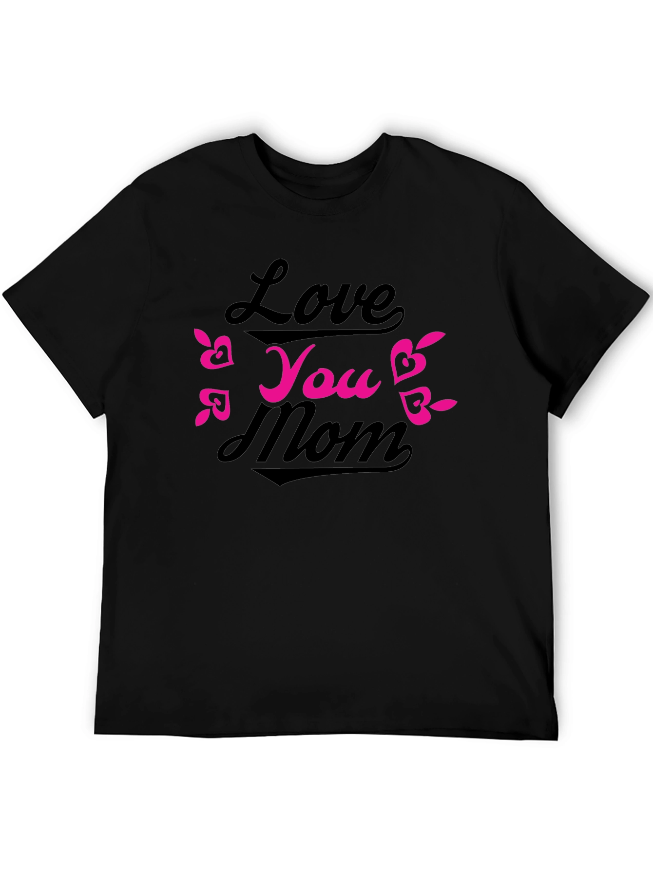 Black Love You Mom Black T-Shirt view 5