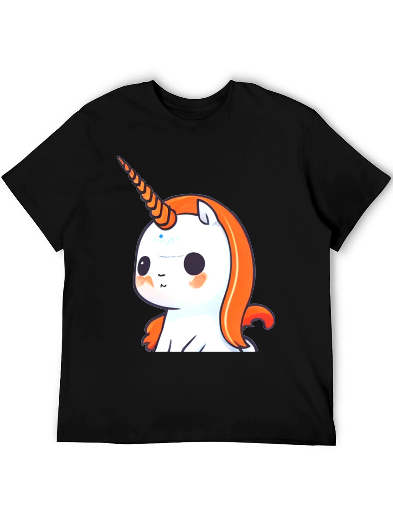 Black Cute Unicorn Graphic Tee - Black Casual T-Shirt view 5