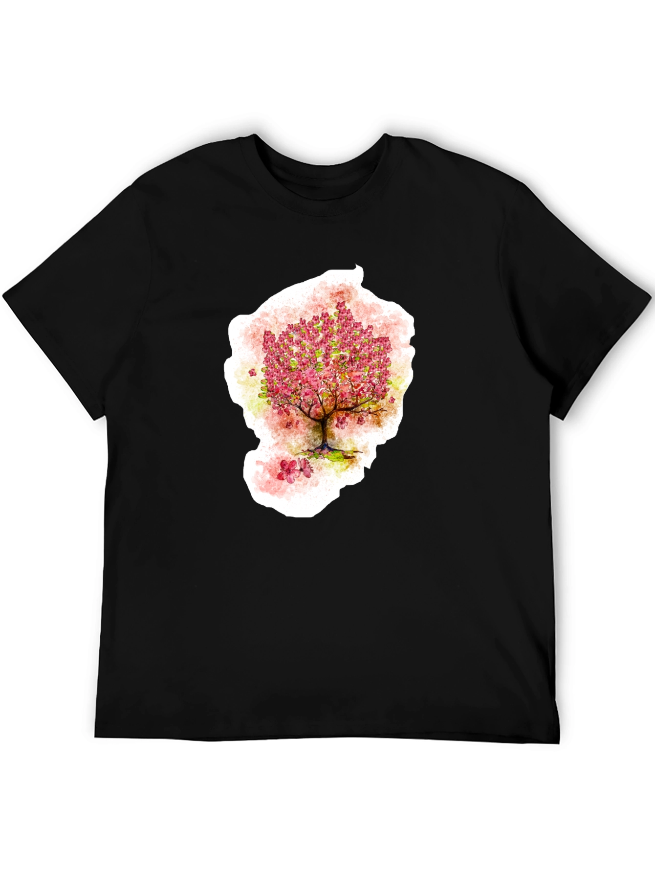 Black Cherry Blossom Tree Graphic T-Shirt view 5