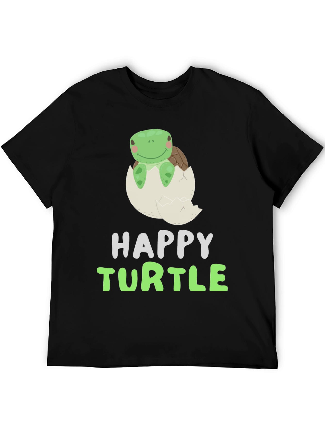 Black Happy Turtle Tee - Cute Animal Graphic T-Shirt view 5