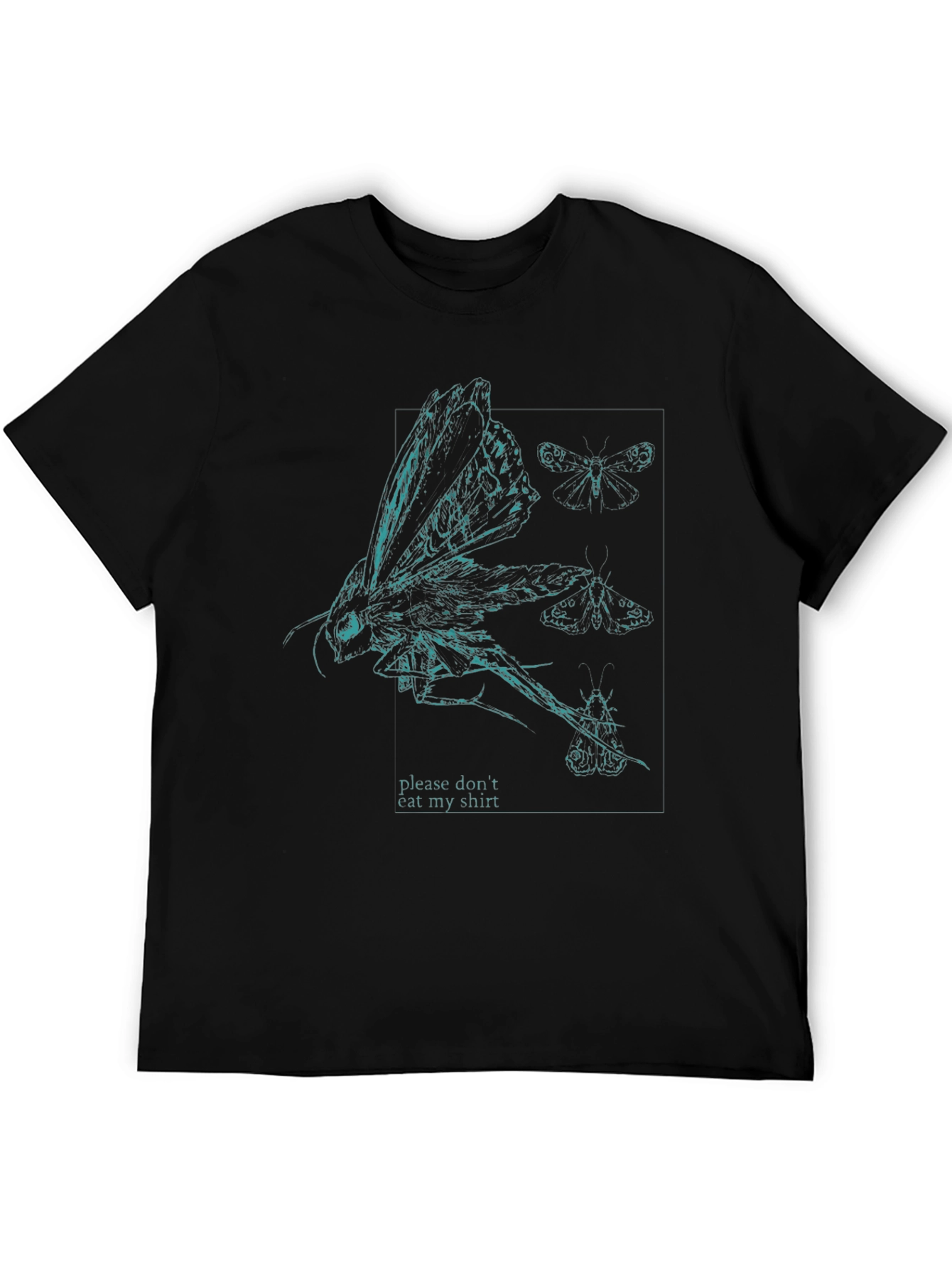 Black Moth Graphic T-Shirt - 'Please Don't Eat My Shirt' view 5