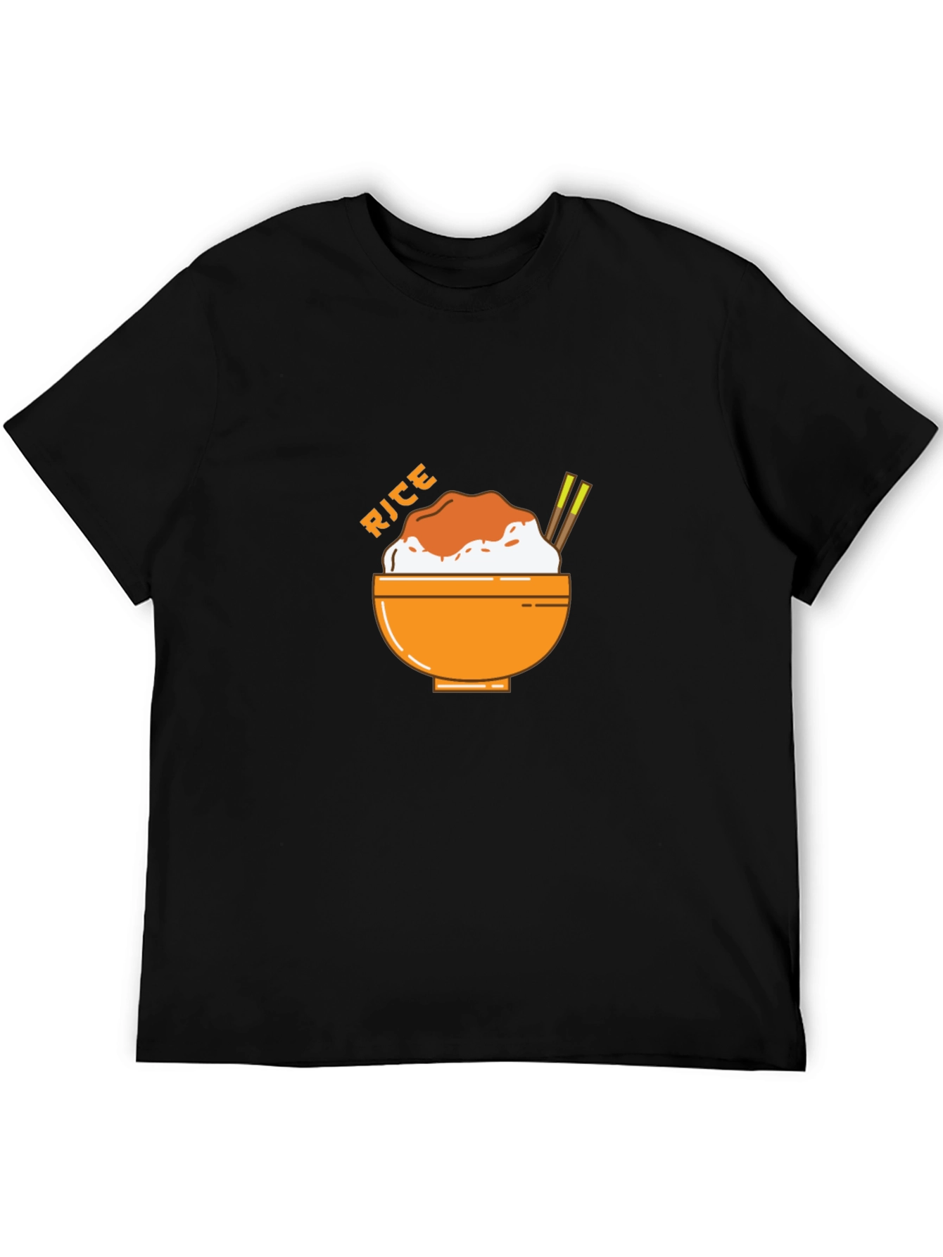 Black Rice Bowl Graphic Tee - Casual Black T-Shirt view 5