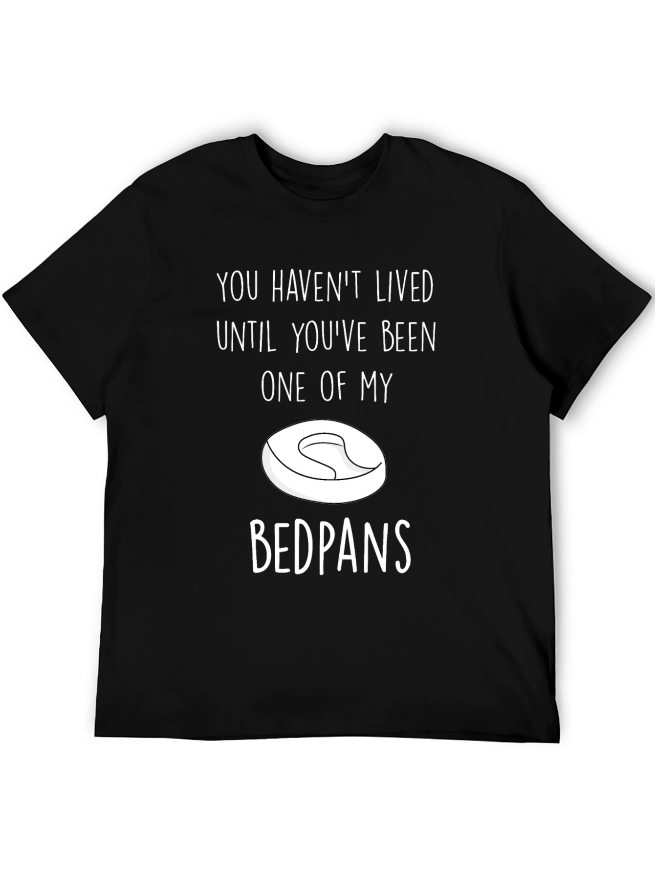 Black Funny "Bedpans" Graphic T-Shirt view 5