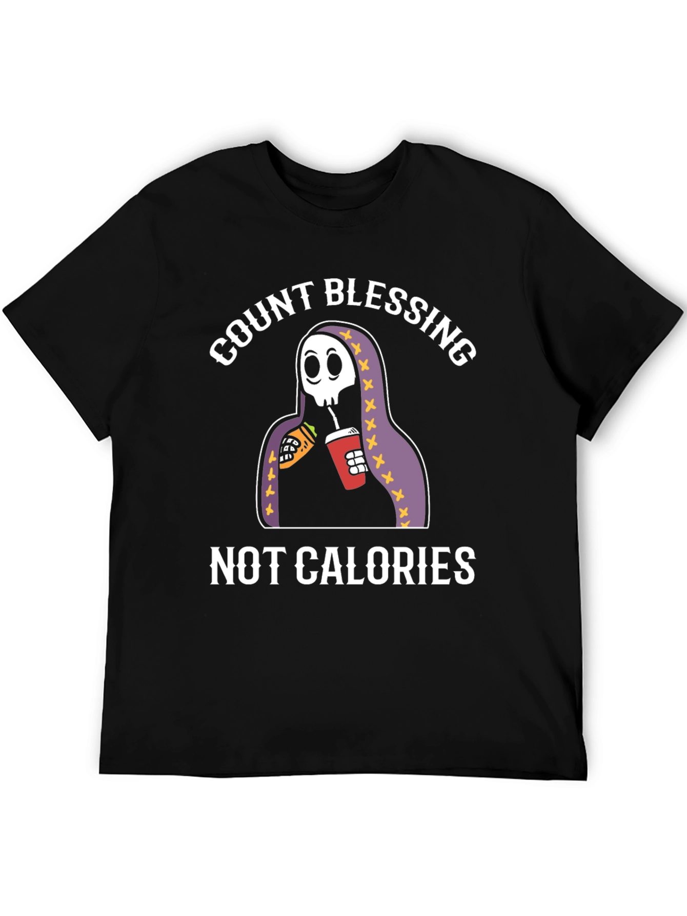 Black Count Blessings Not Calories Graphic Tee view 5