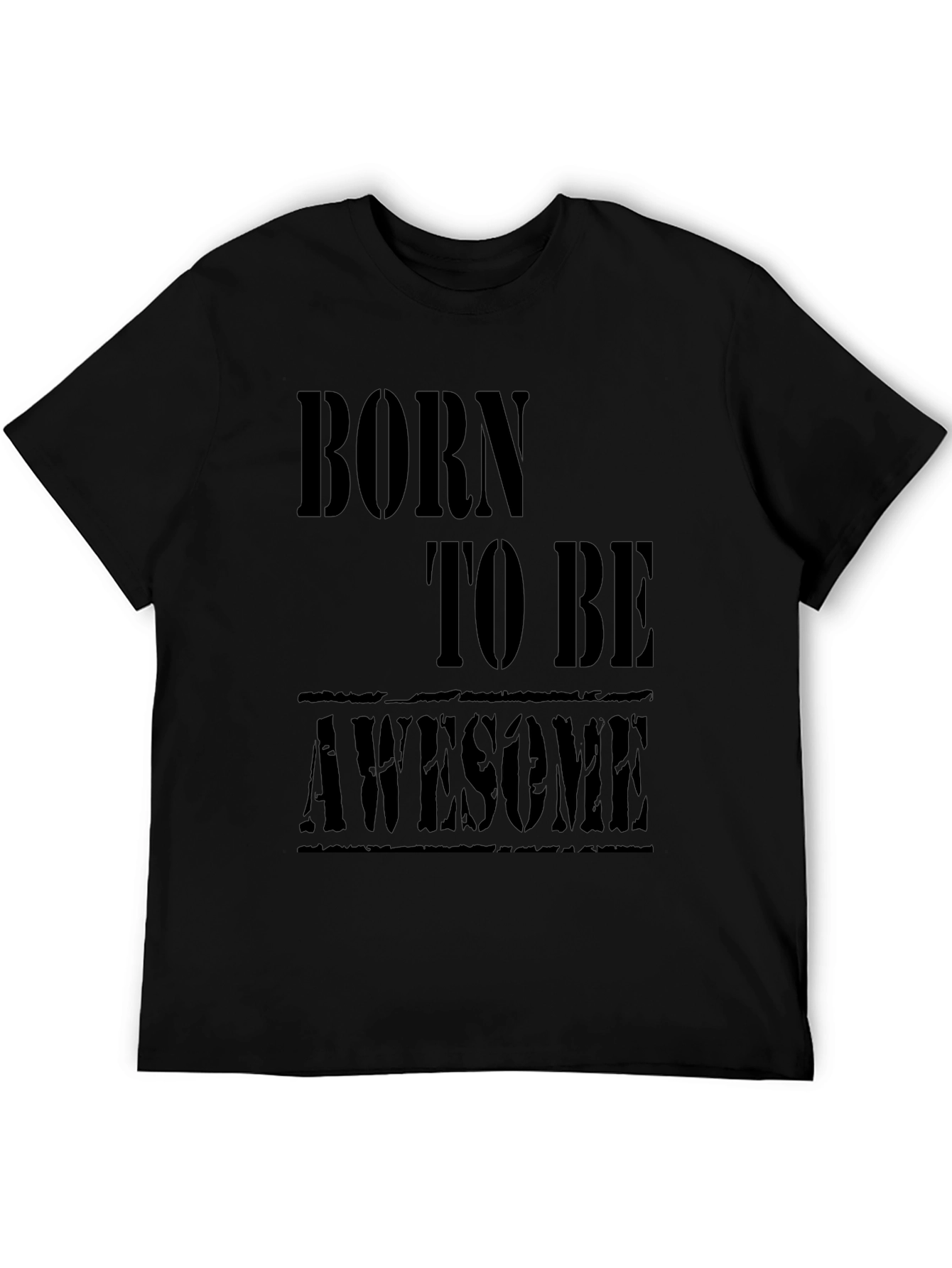 Black Born to be Awesome Black T-Shirt view 5