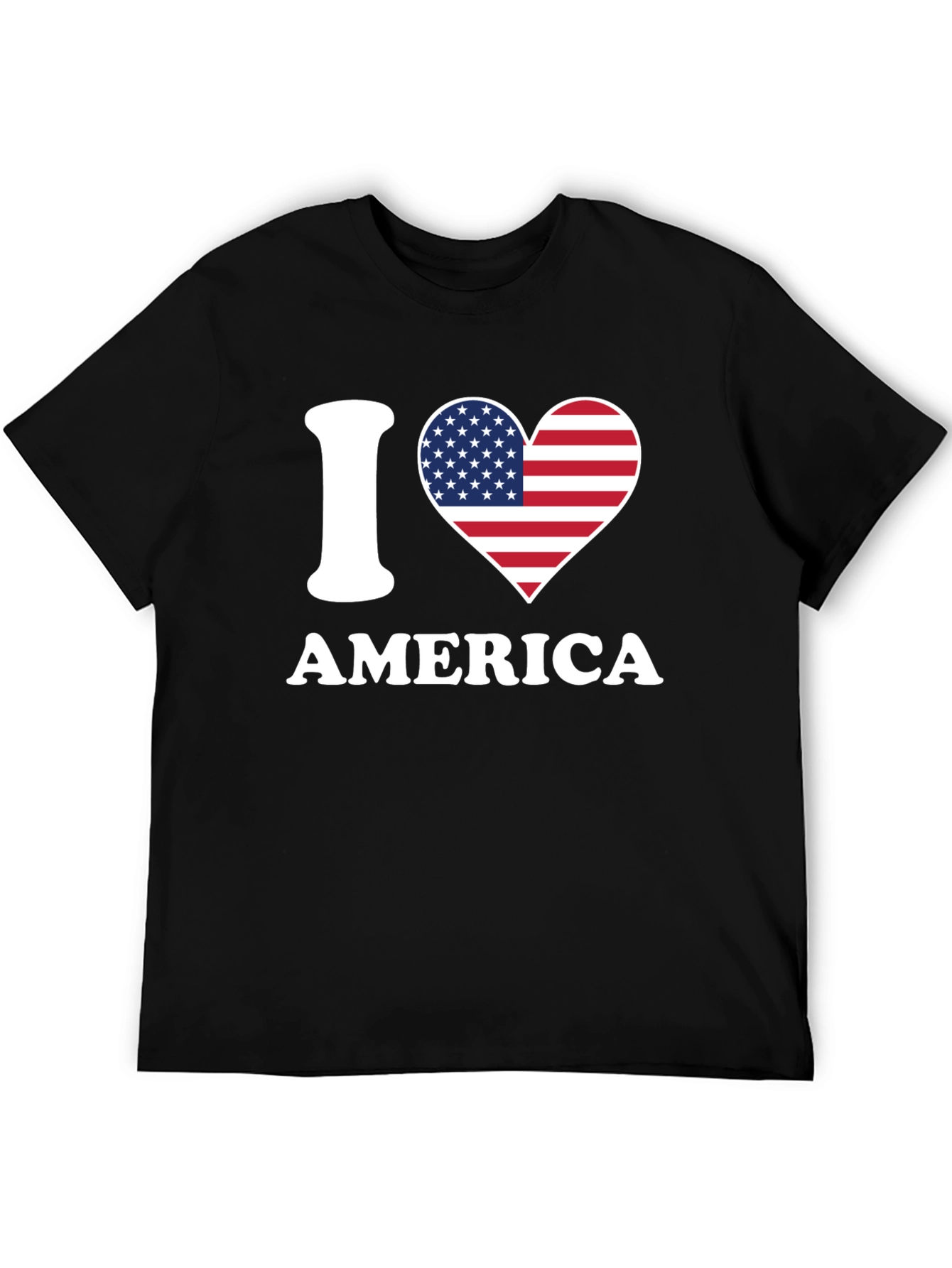 Black I Love America Patriotic T-Shirt view 5