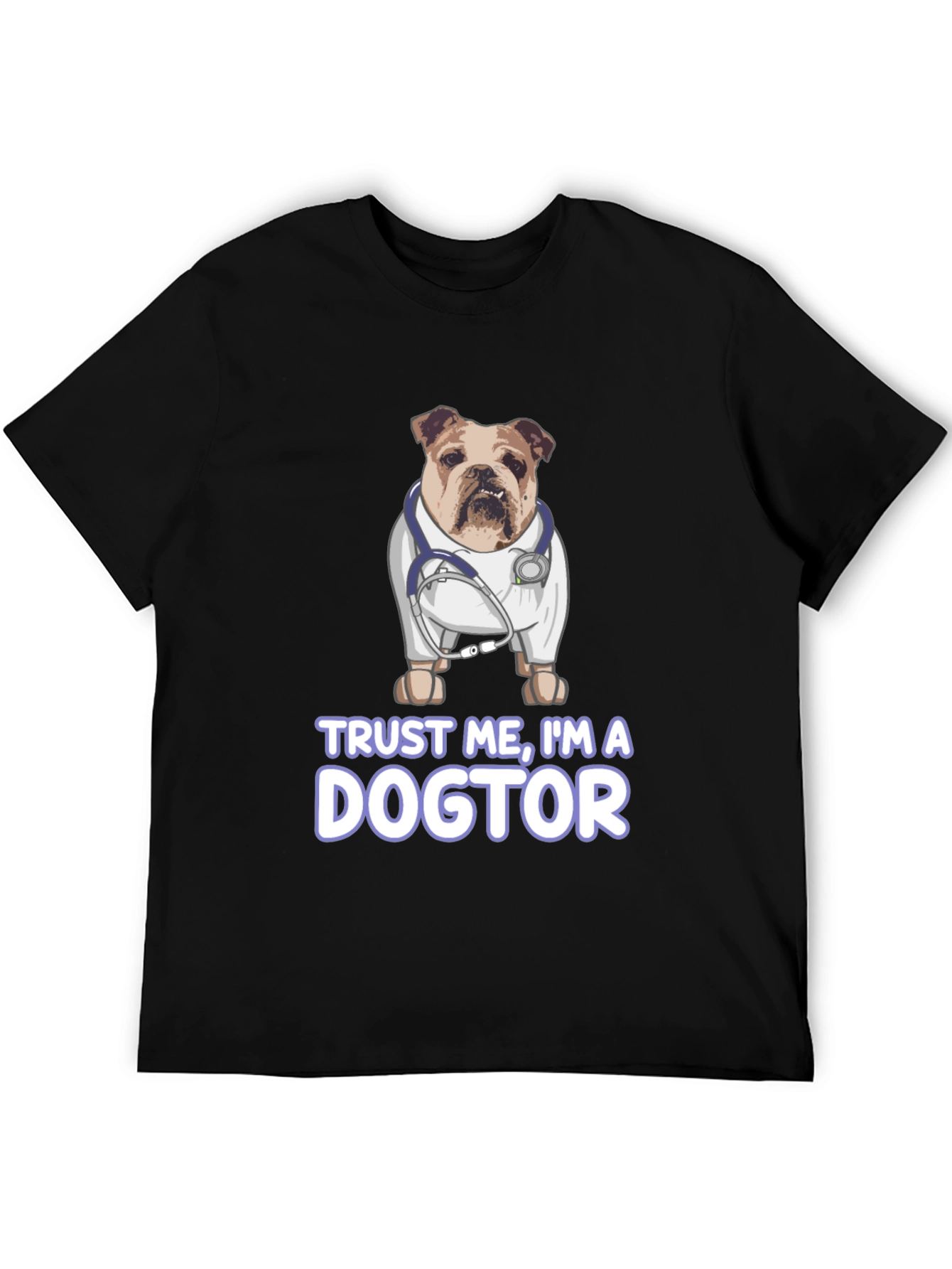 Black Dogtor T-Shirt - Bulldog Doctor Tee view 5
