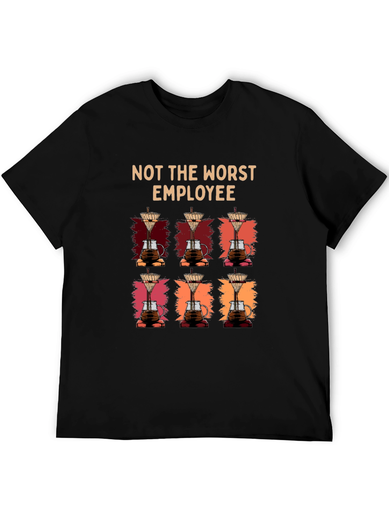Black Not The Worst Employee Coffee T-Shirt view 5