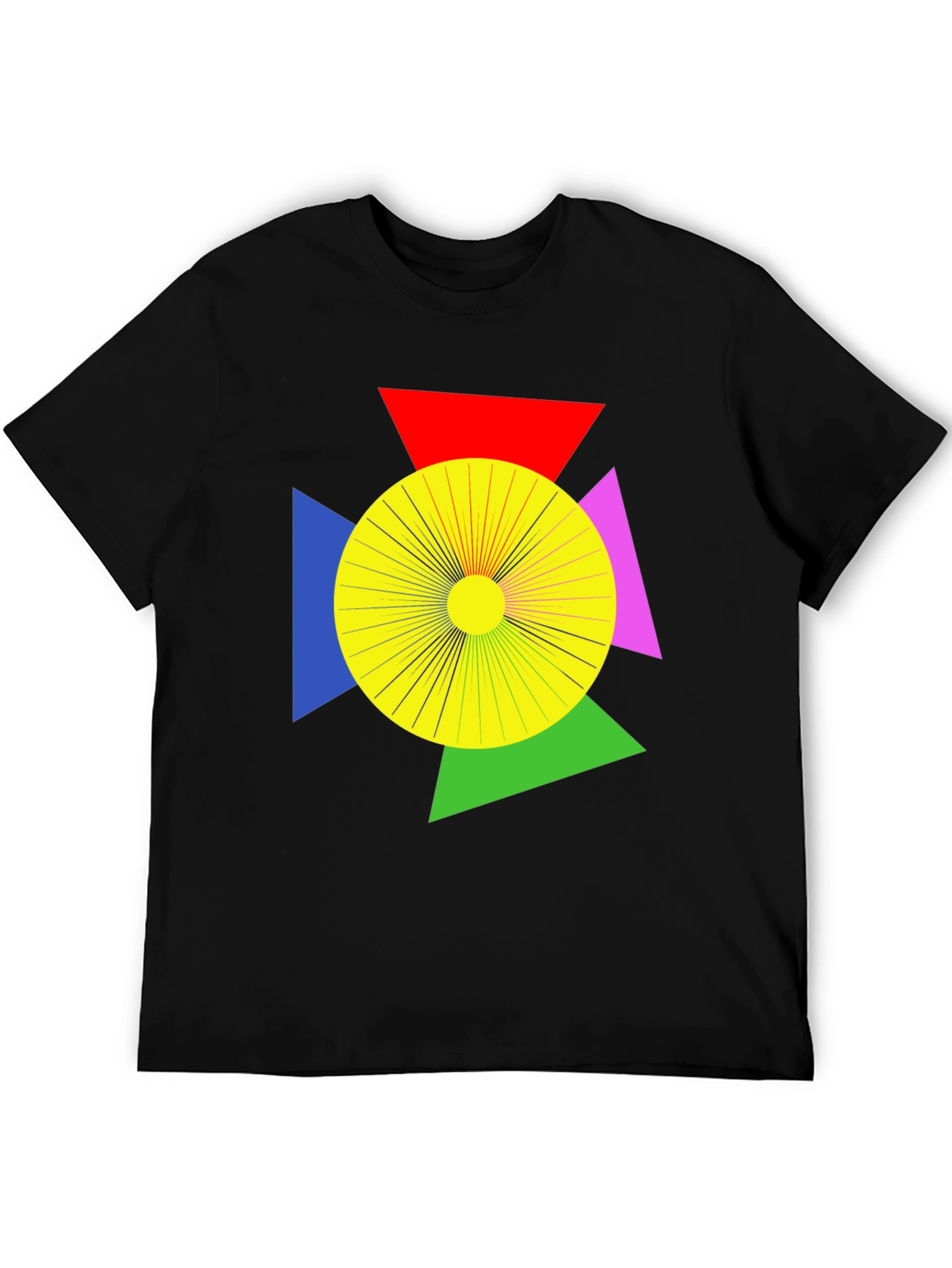Black Geometric Graphic Tee - Modern Art T-Shirt view 5