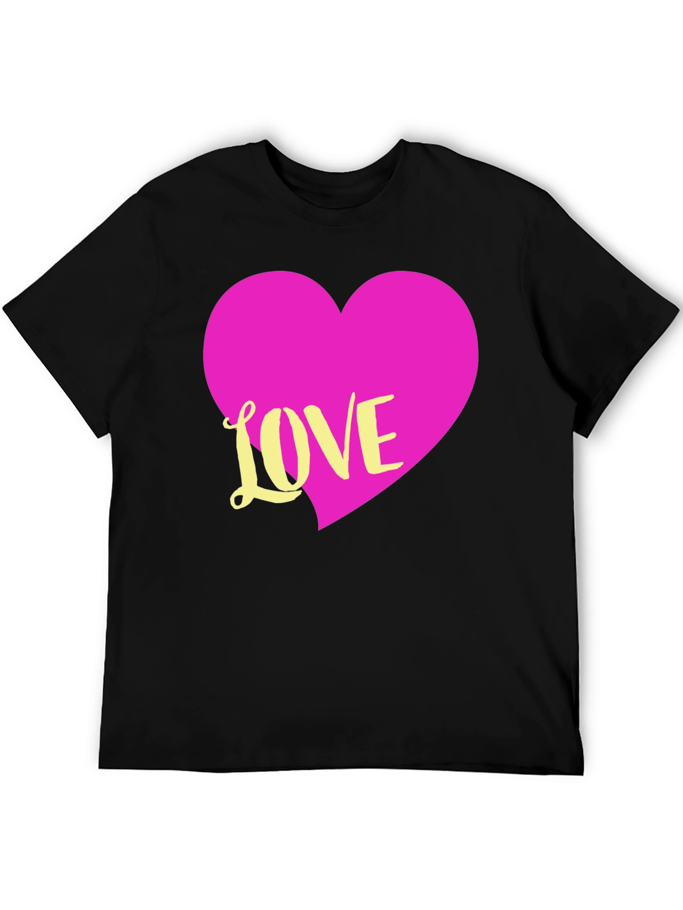 Black Love Heart T-Shirt - Graphic Tee view 5