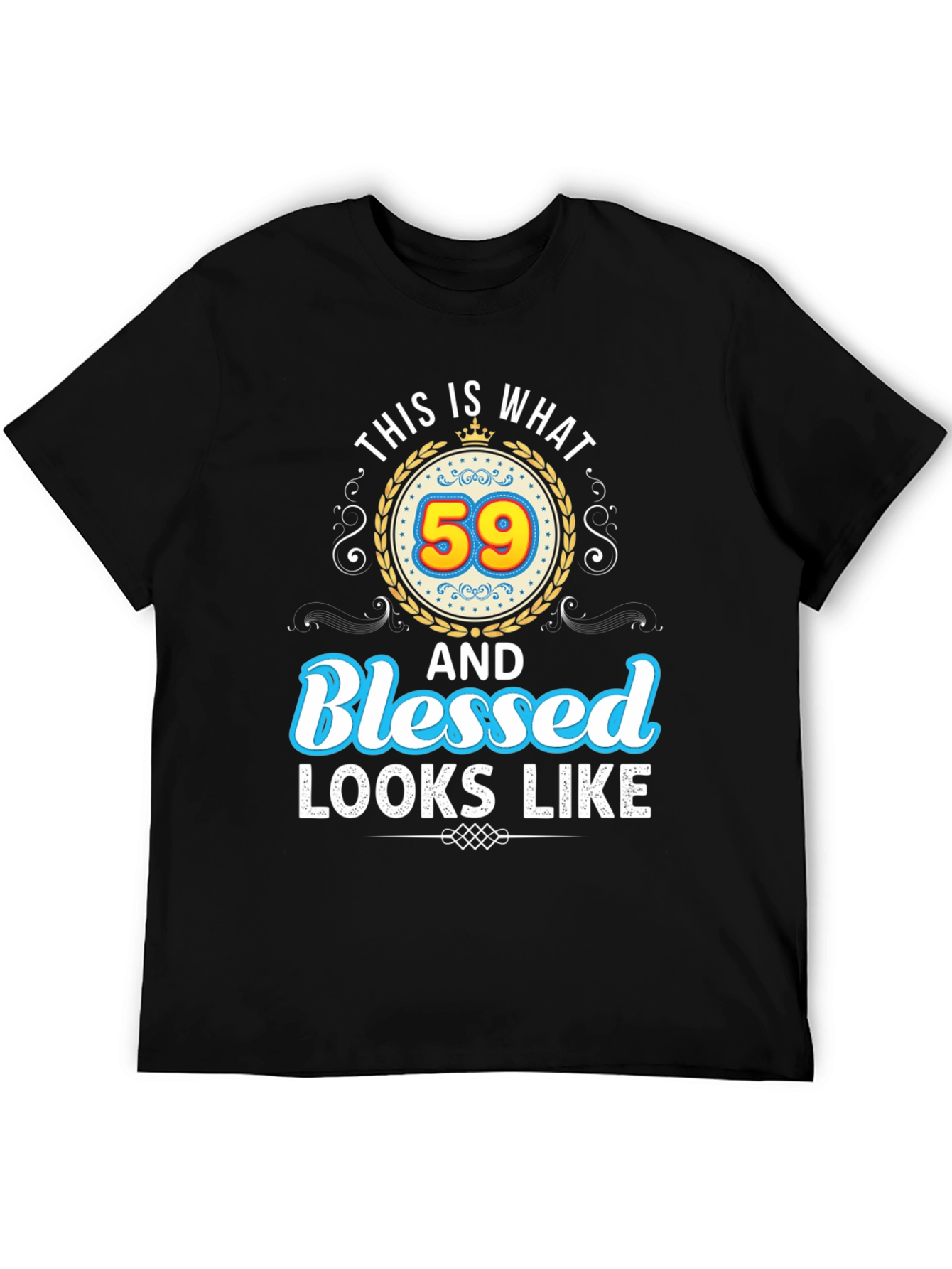 Black 59th Birthday Blessed T-Shirt view 5