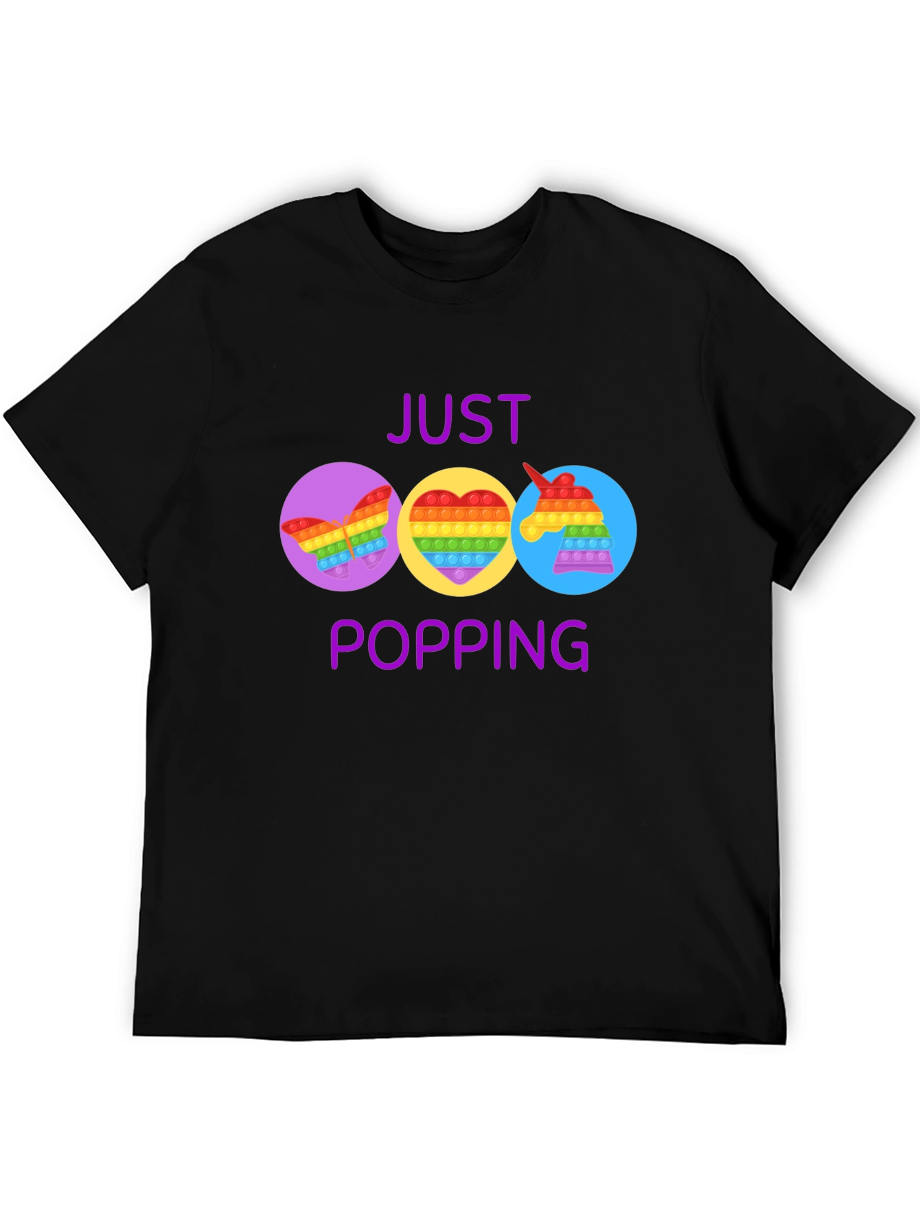 Black Just Popping Pop It Graphic T-Shirt view 5