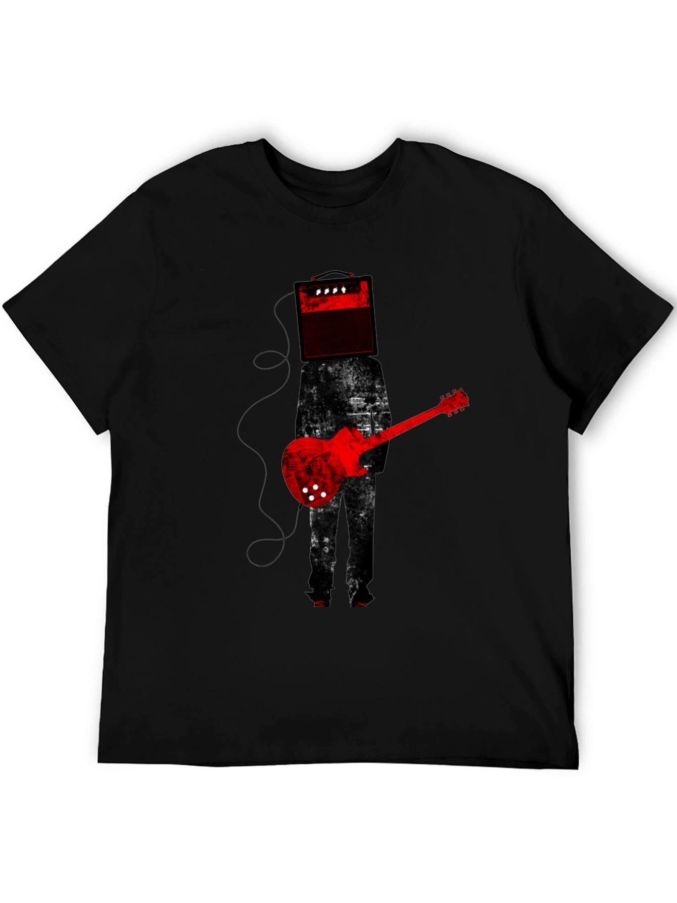 Black Amplifier Head Guitar Player Graphic Tee view 5