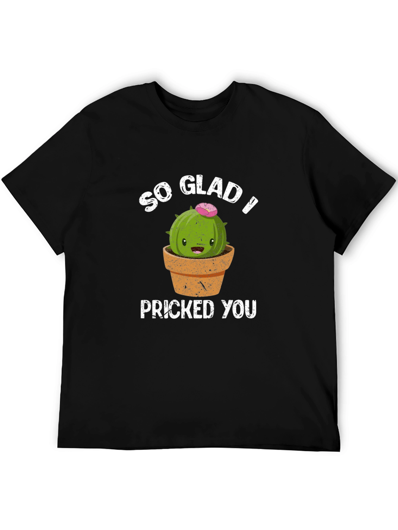 Black So Glad I Pricked You Funny Cactus T-Shirt view 5