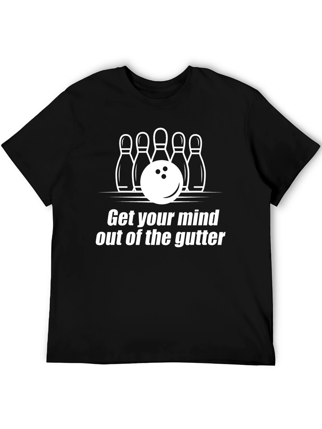 Black Bowling Mind Out of the Gutter Graphic T-Shirt view 5