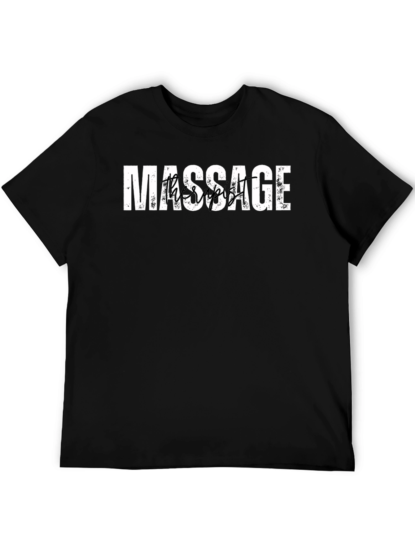 Black Massage Therapist Graphic Tee - Black Cotton Blend Shirt view 5
