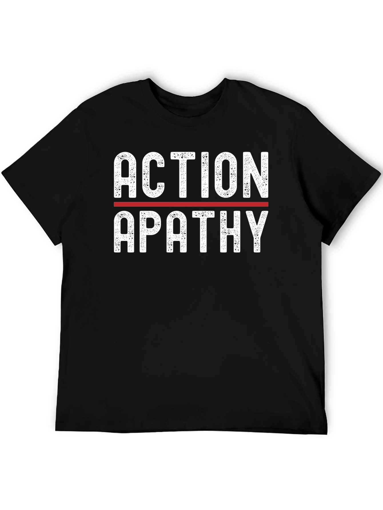 Black Action Apathy Graphic Tee - Black view 5
