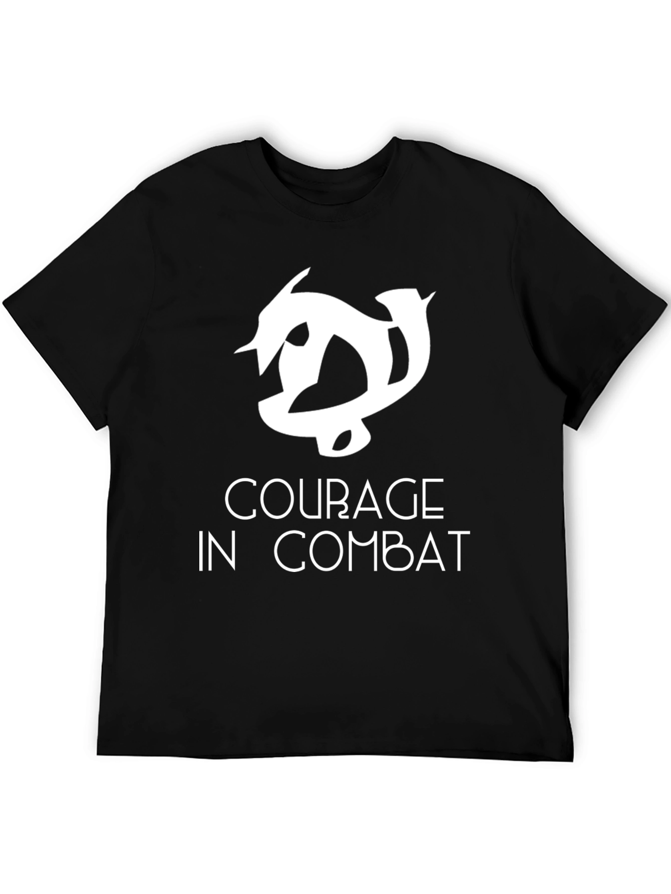 Black Courage In Combat Graphic T-Shirt - Bold Design view 5