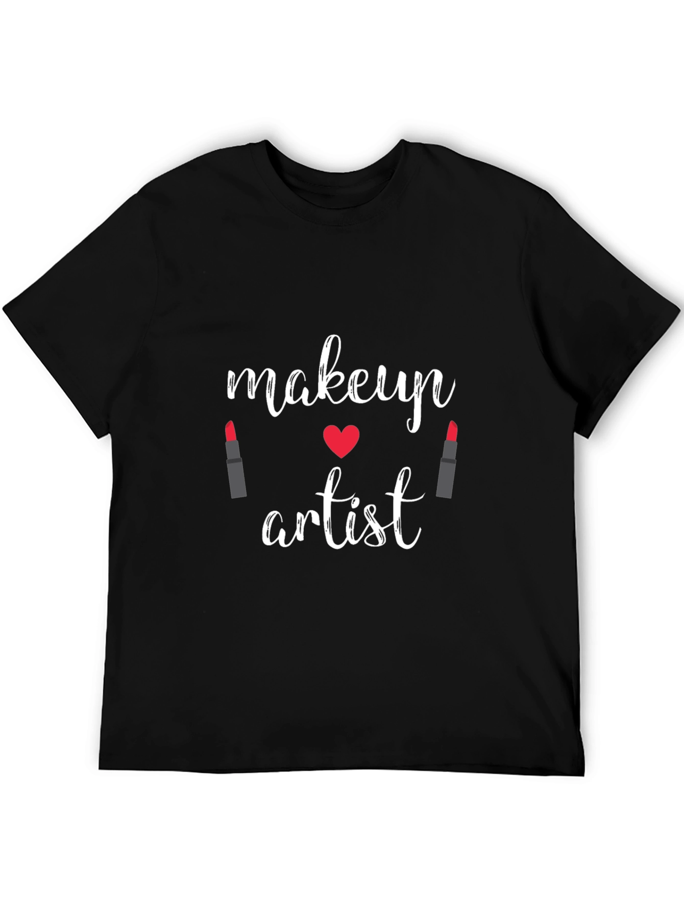 Black Makeup Artist T-Shirt - Black Crew Neck view 5