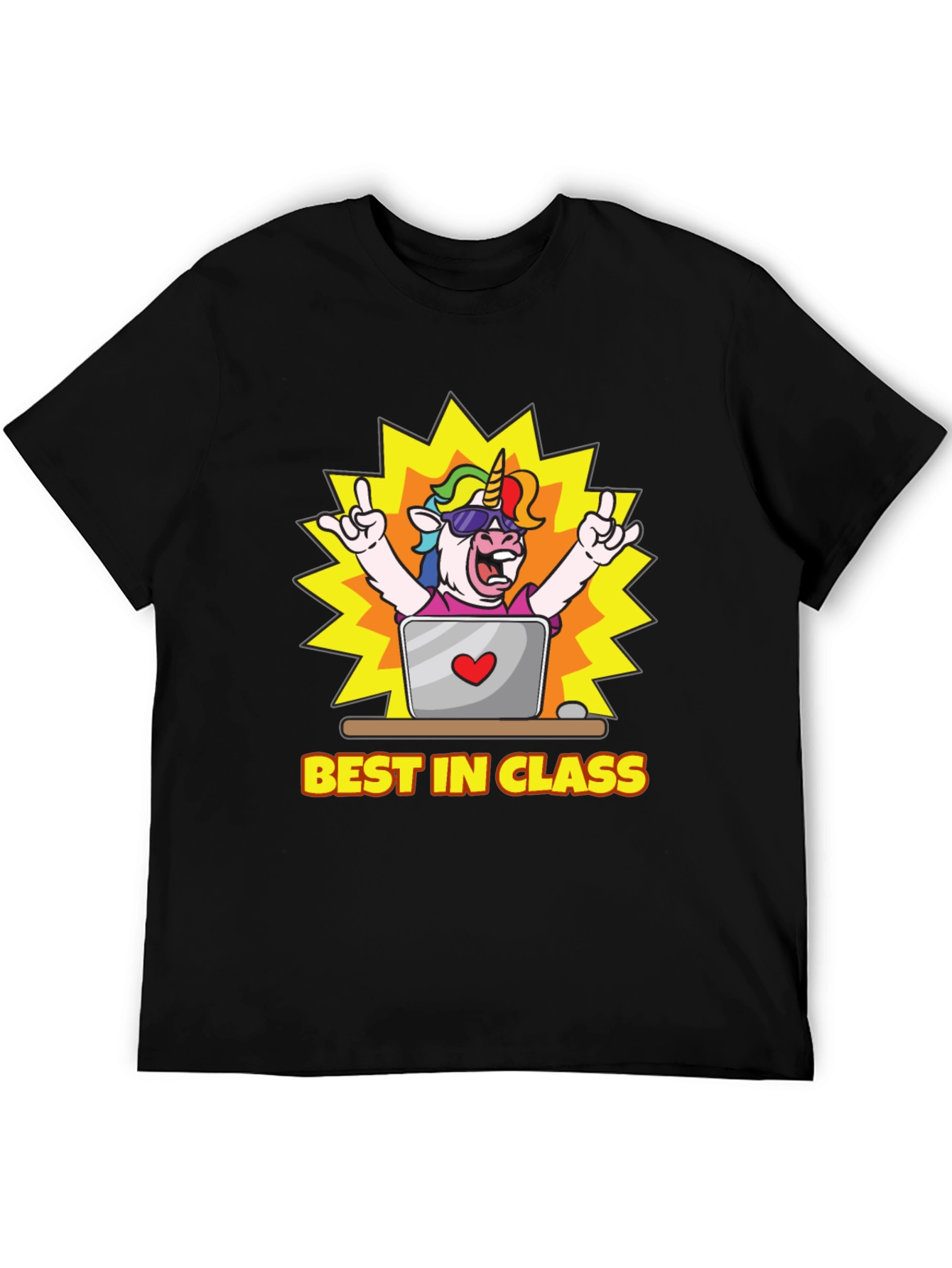 Black Best in Class Unicorn T-Shirt - Novelty Graphic Tee view 5