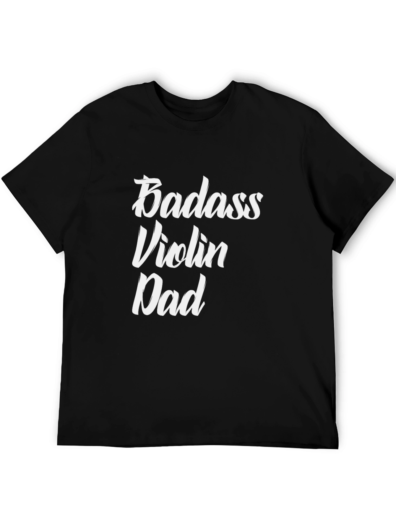Black Badass Violin Dad Graphic Tee - Black T-Shirt view 5