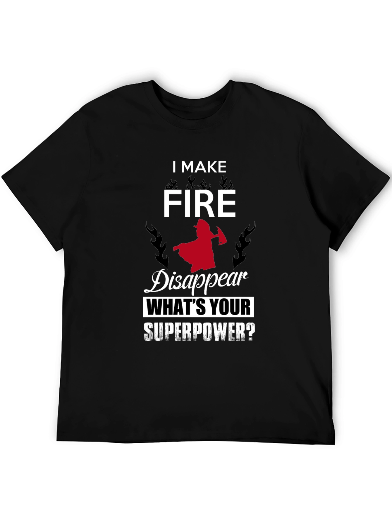 Black Firefighter Superpower Graphic Tee view 5