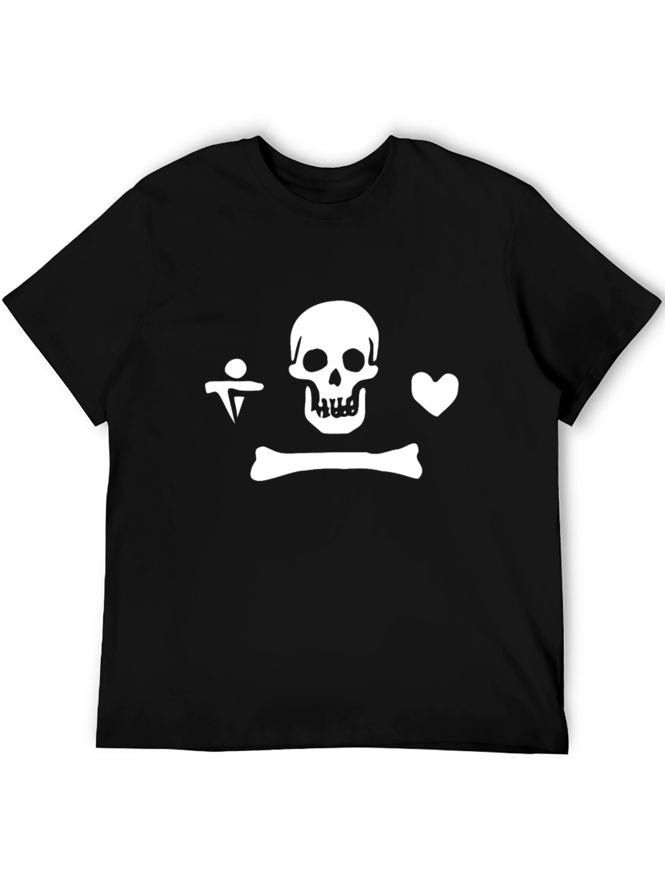 Black Skull and Crossbones Graphic T-Shirt view 5