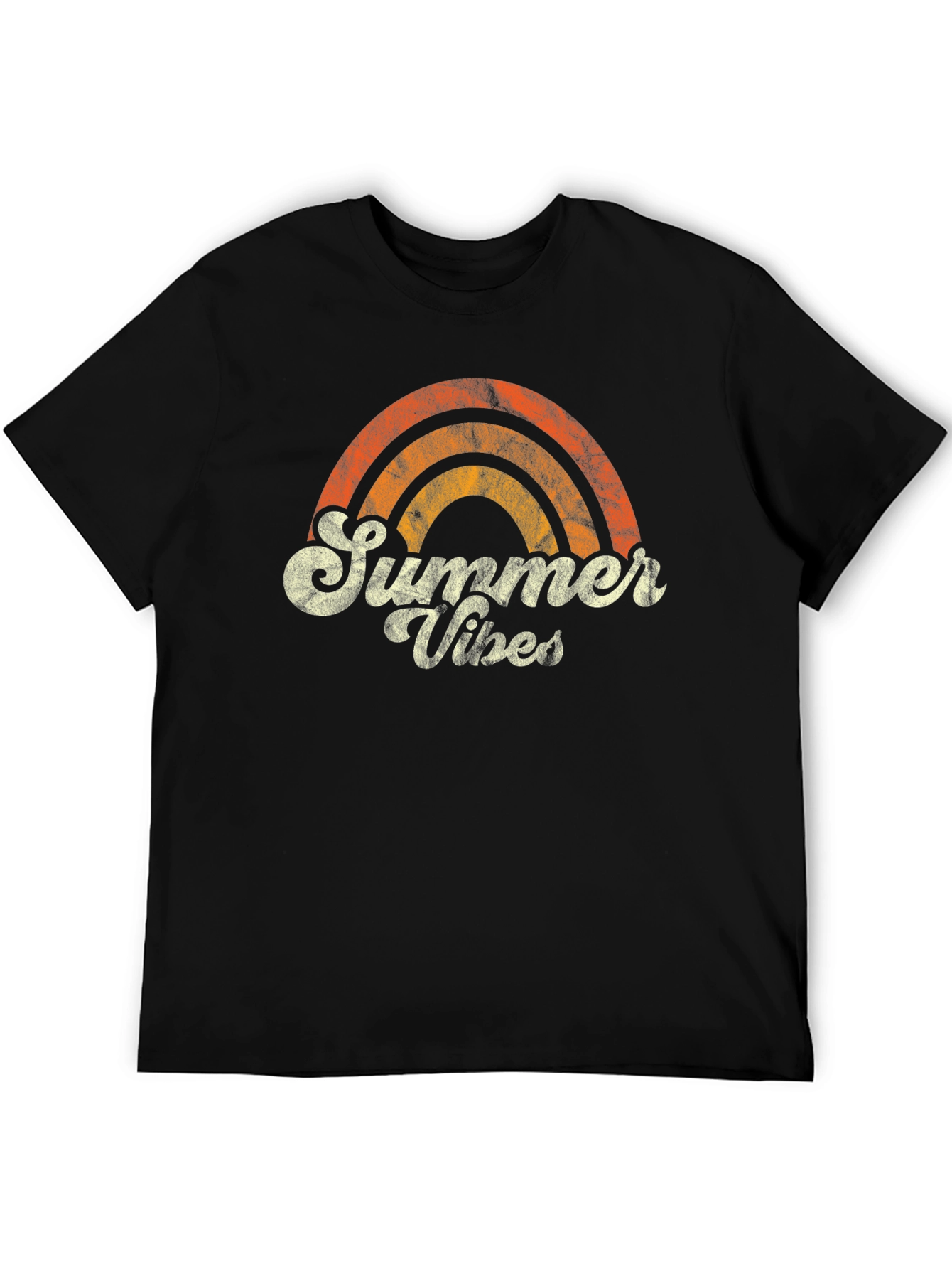 Black Summer Vibes Retro Graphic T-Shirt view 5