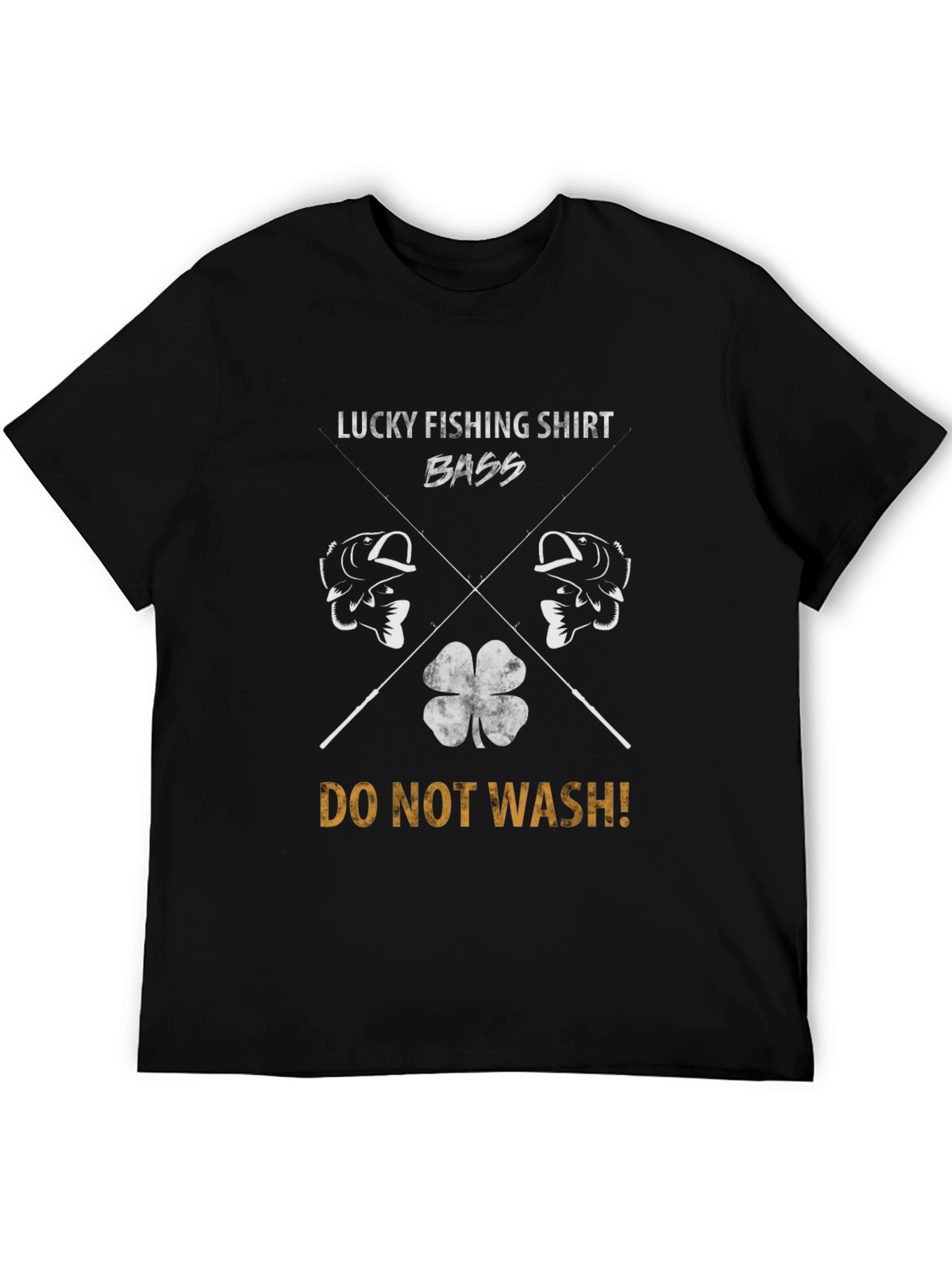 Black Lucky Fishing Bass Graphic Tee - Do Not Wash! view 5