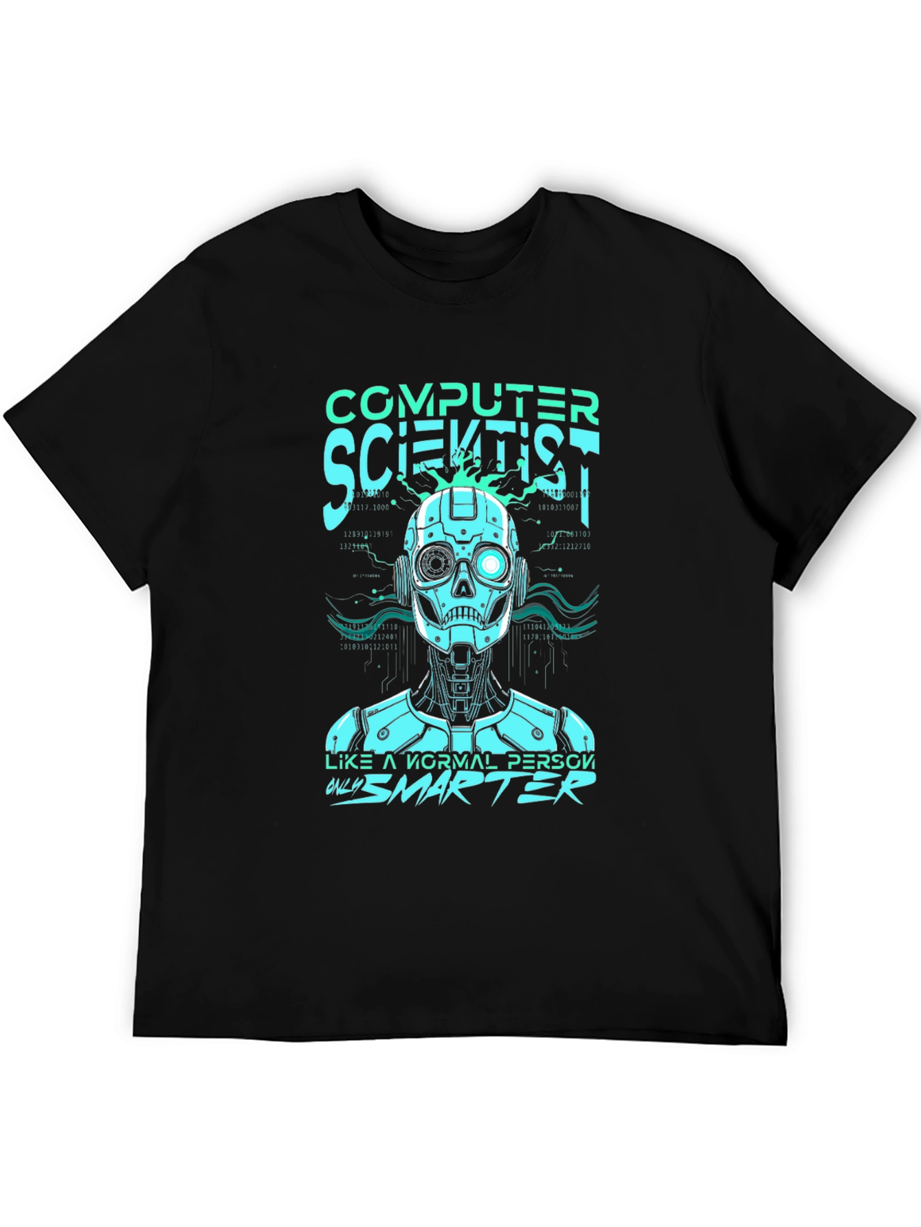 Black Computer Scientist Robot Graphic Tee view 5