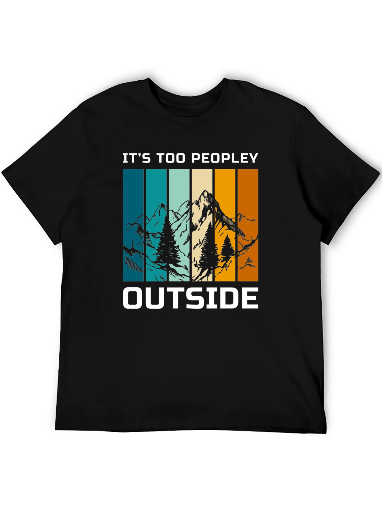Black It's Too Peopley Outside Graphic Tee view 5