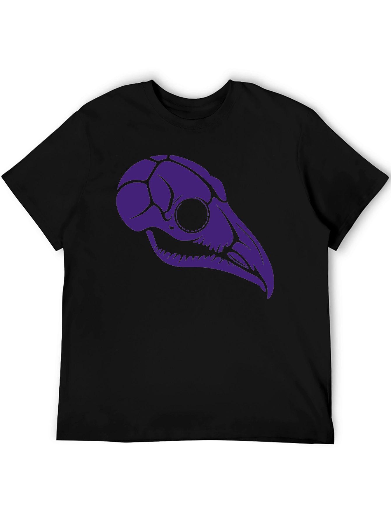 Black Raven Skull Graphic Tee - Black T-Shirt view 5