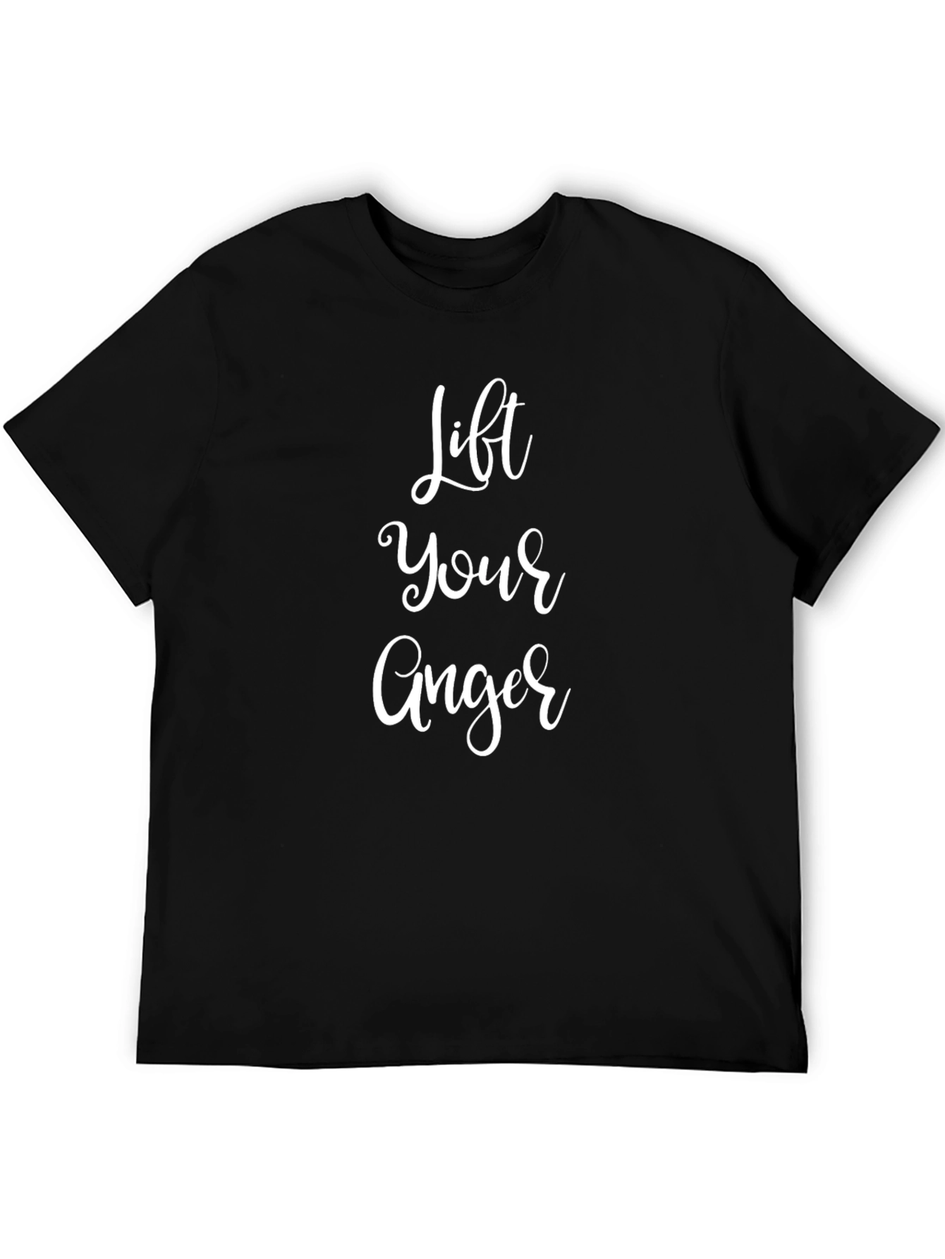 Black Lift Your Anger Graphic Tee - Motivational Shirt view 5