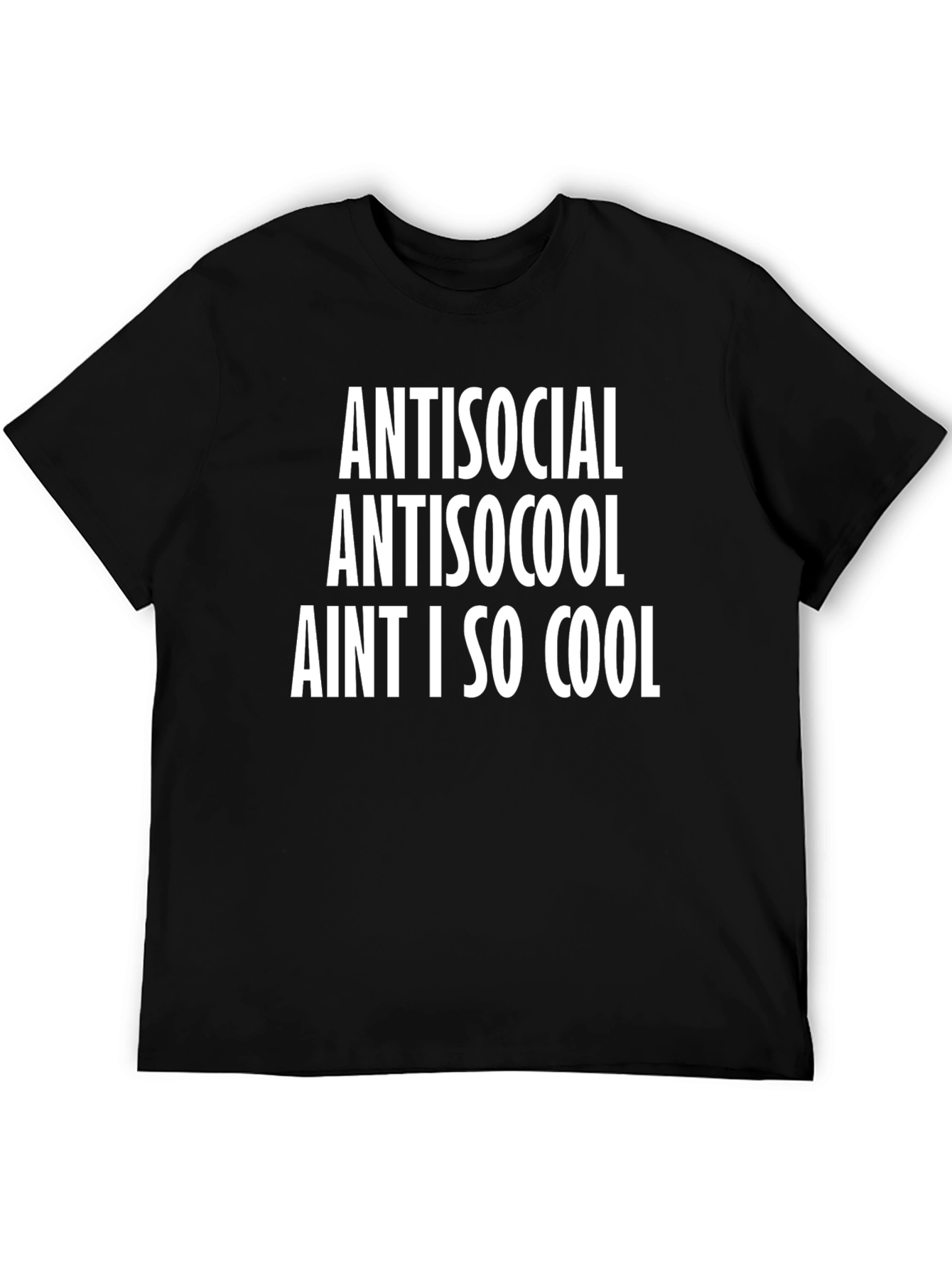 Black Antisocial T-Shirt - Funny Slogan Tee view 5