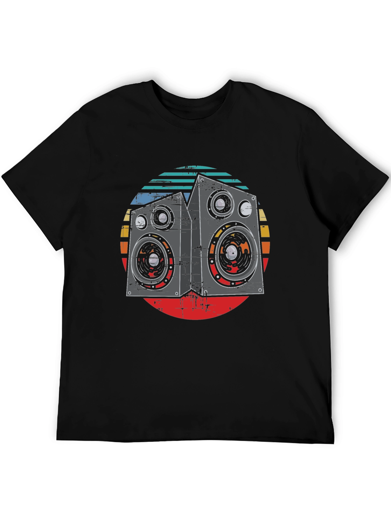 Black Retro Speaker Graphic T-Shirt view 5