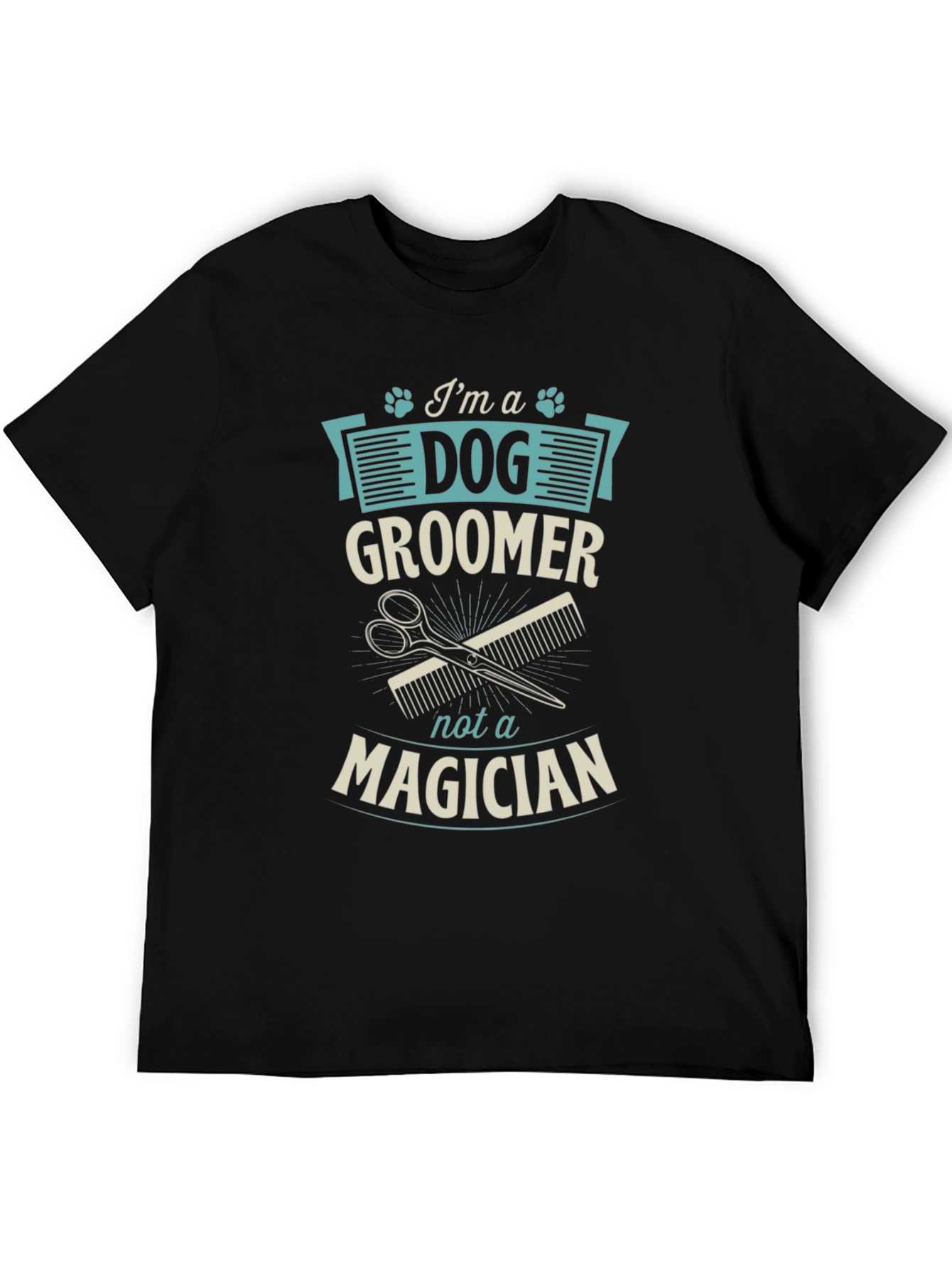 Black Dog Groomer T-Shirt - Funny Pet Grooming Apparel view 5