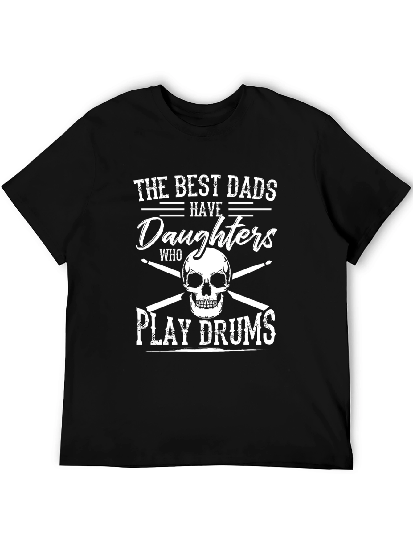 Black Best Dads Daughters Play Drums T-Shirt view 5
