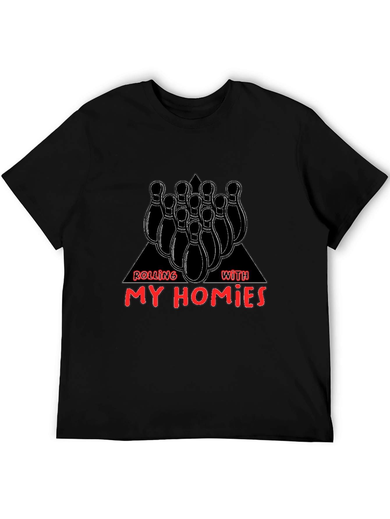 Black Rolling With My Homies Bowling T-Shirt view 5