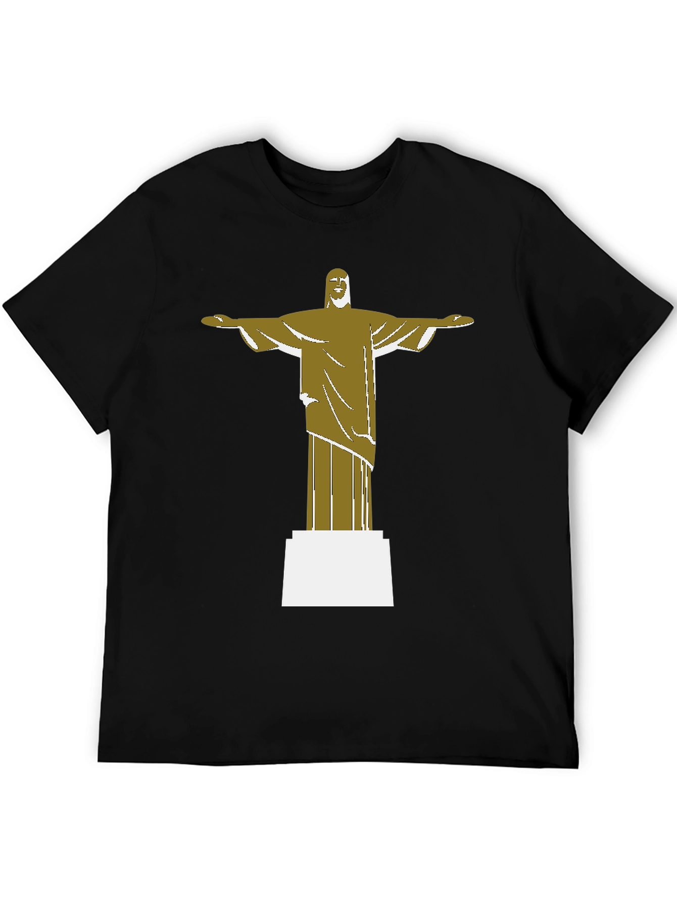 Black Christ the Redeemer Graphic Tee - Black Cotton Blend view 5