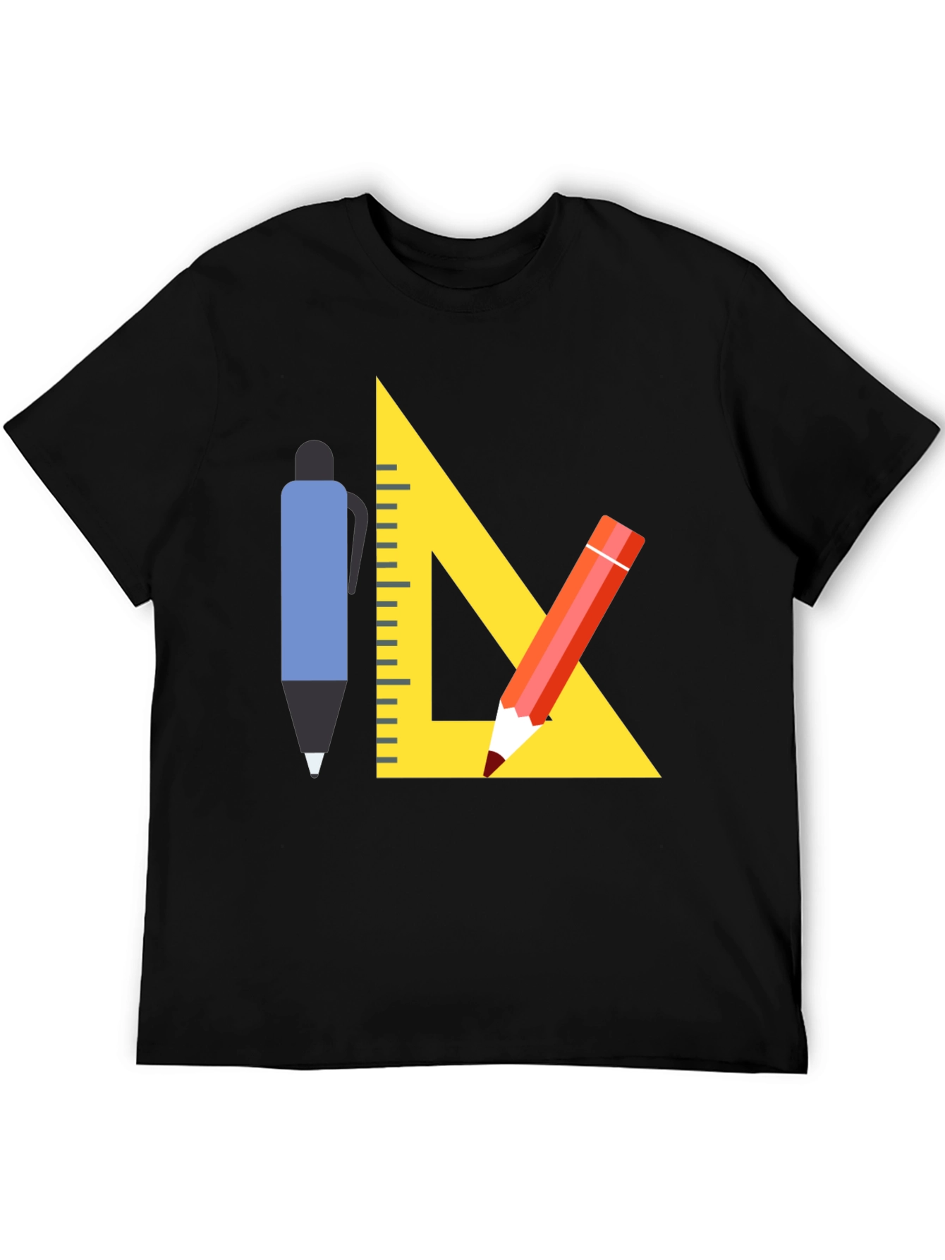 Black Architect T-Shirt - Drafting Tools Graphic Tee view 5