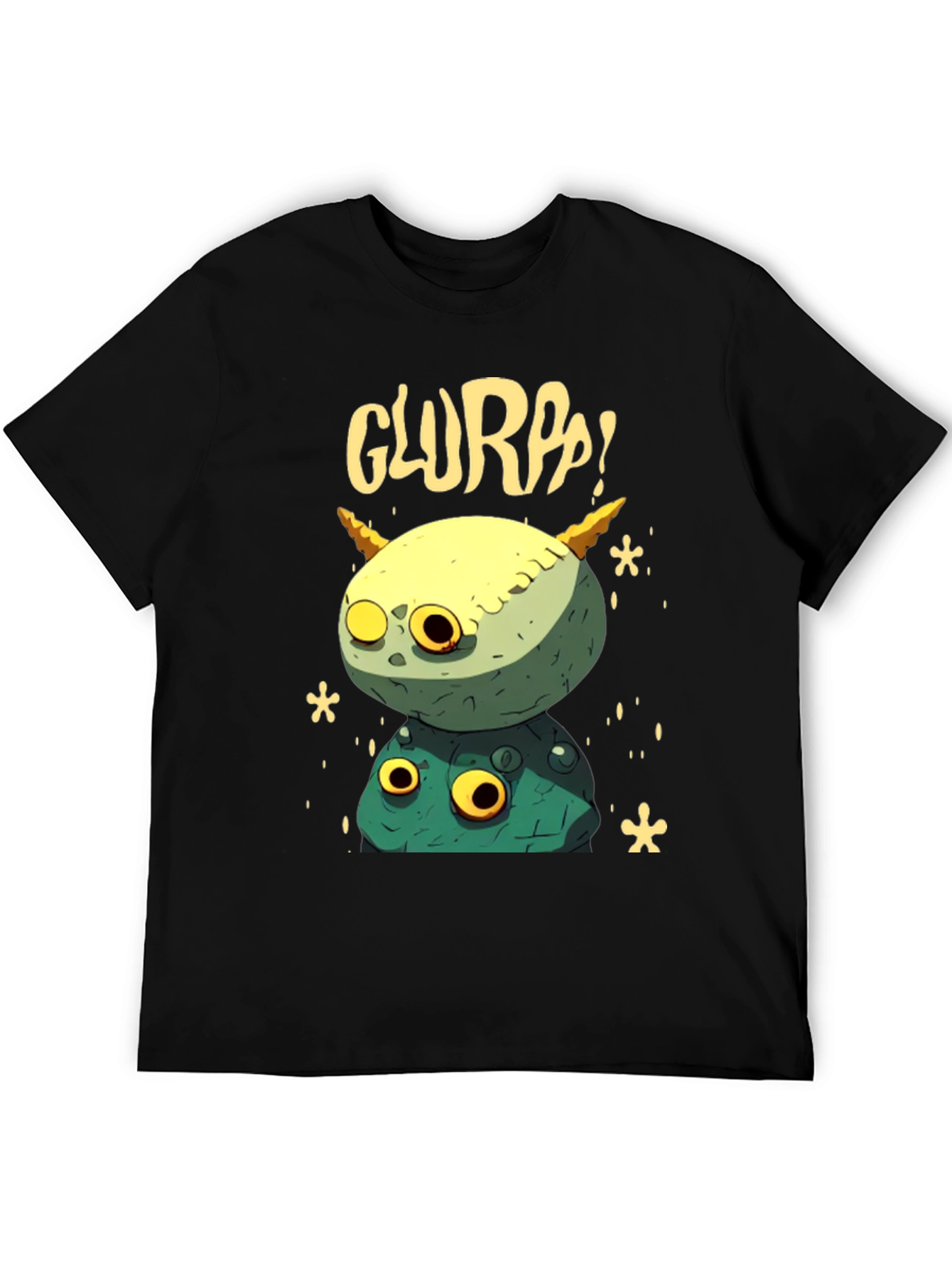 Black Glurpp! Monster Stack T-Shirt - Funky Graphic Tee view 5