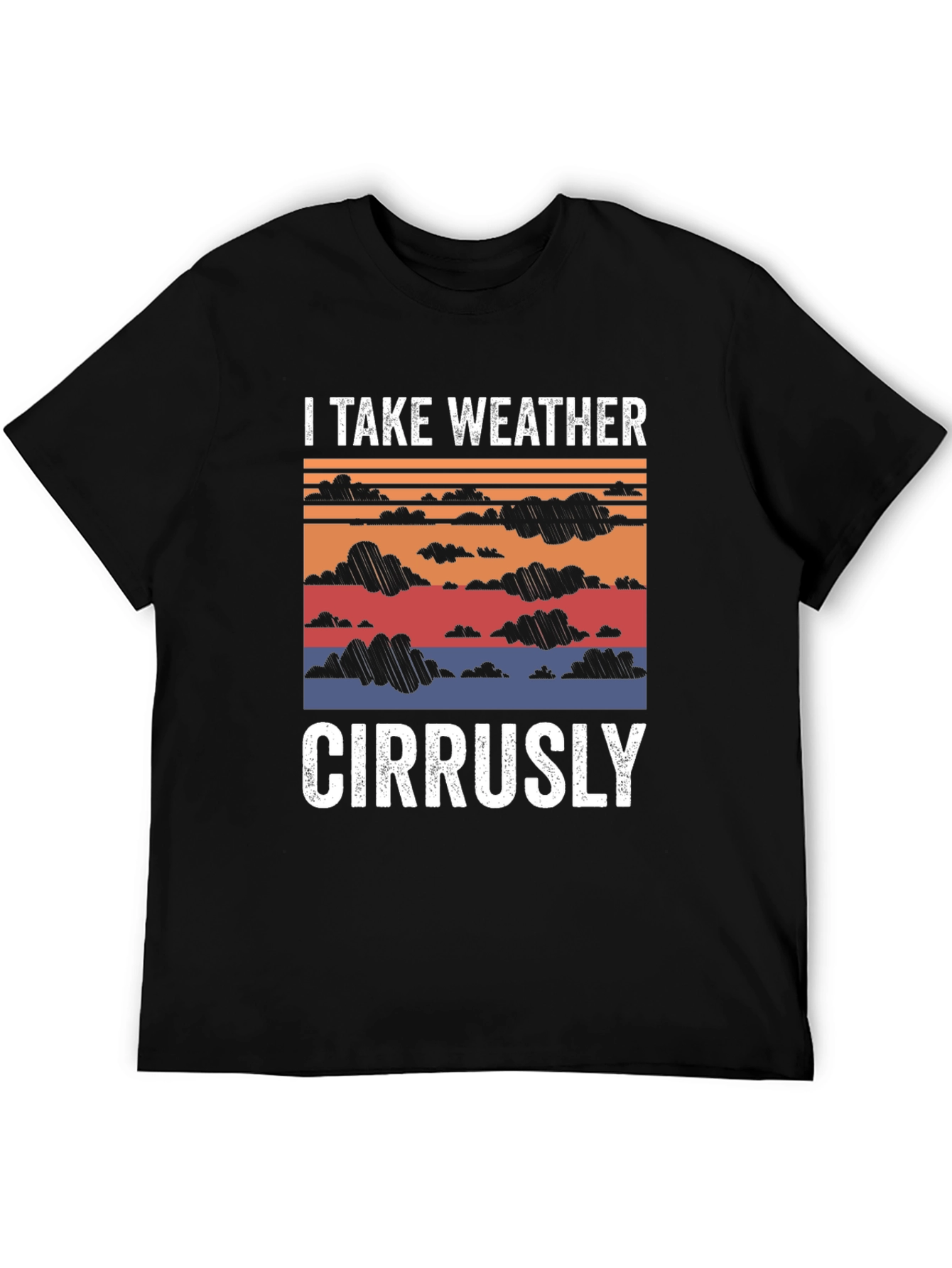Black Weather Pun T-Shirt - Cirrusly Funny Tee view 5