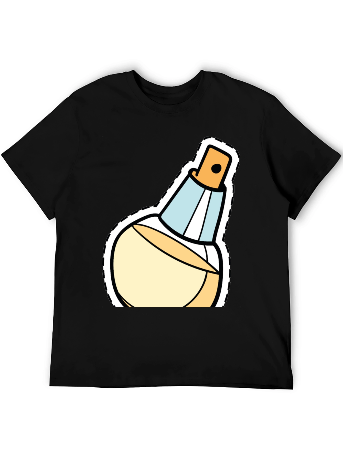 Black Stylish Perfume Bottle Graphic T-Shirt view 5
