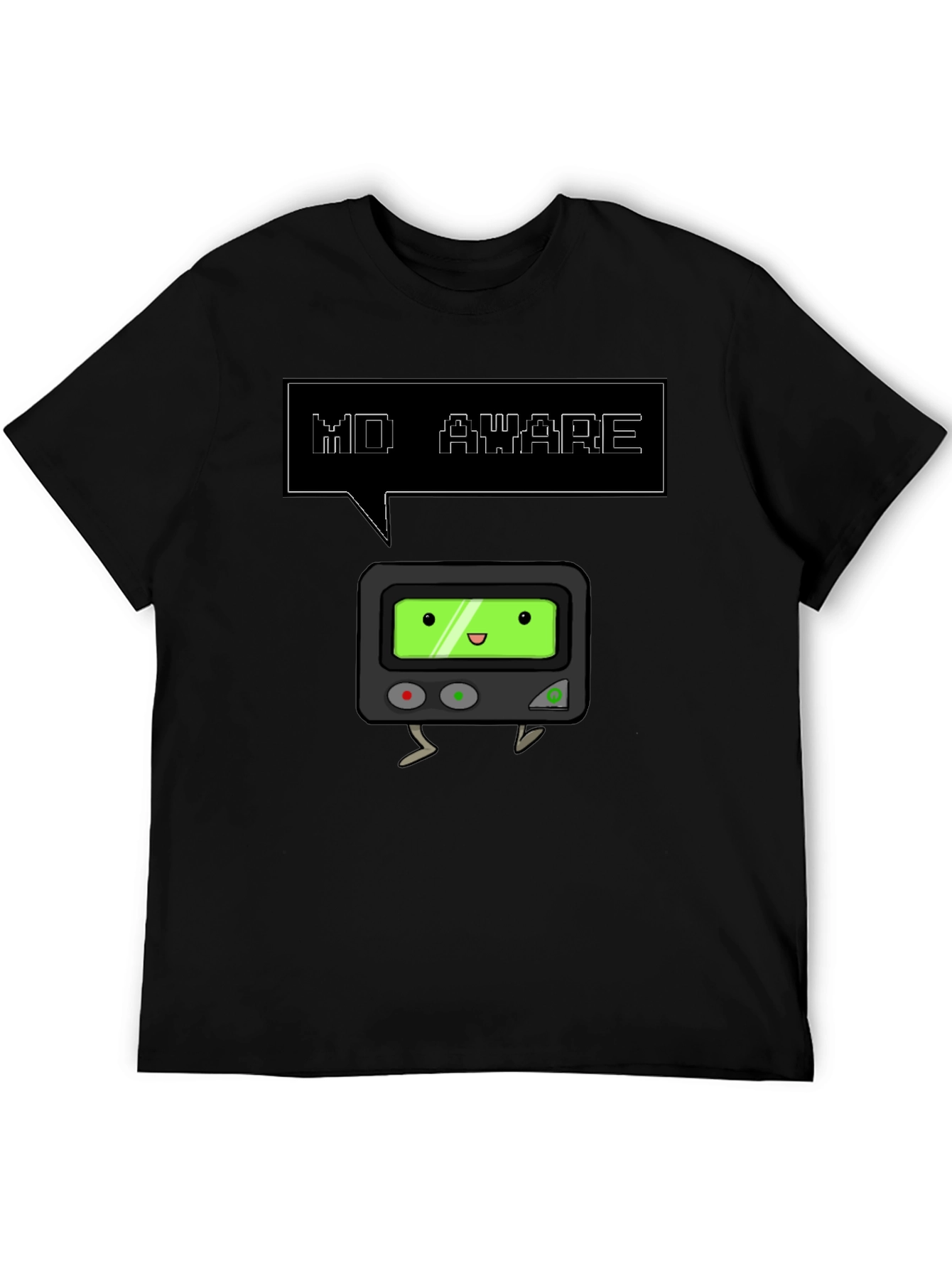 Black MD Aware Pager T-Shirt - Funny Medical Design view 5