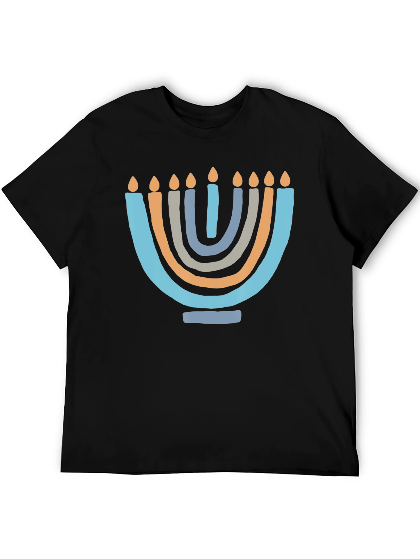Black Men's Hanukkah Menorah Graphic Tee view 5