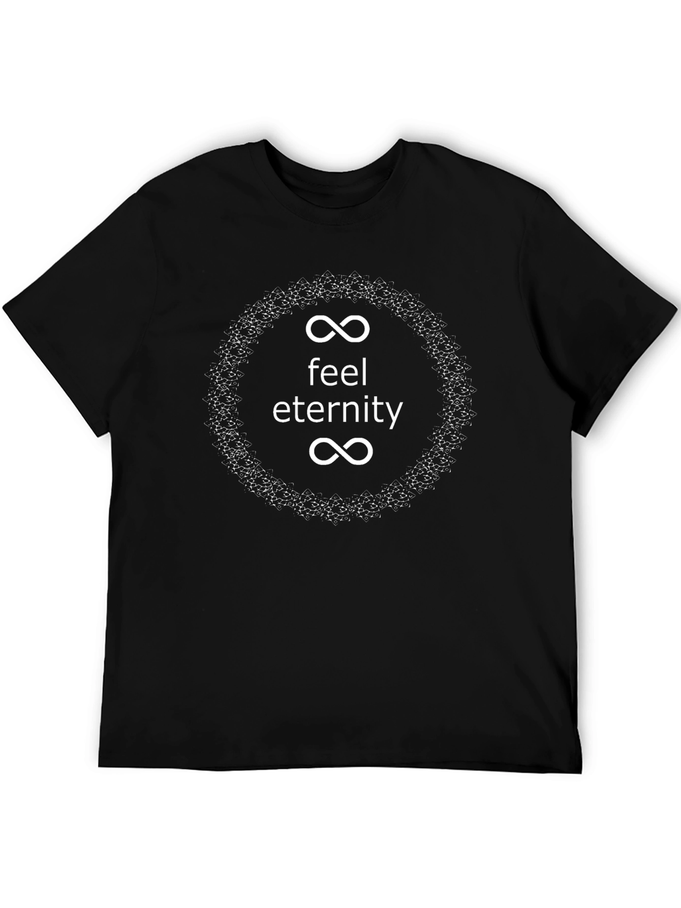 Black Feel Eternity T-Shirt - Black Cotton Graphic Tee view 5