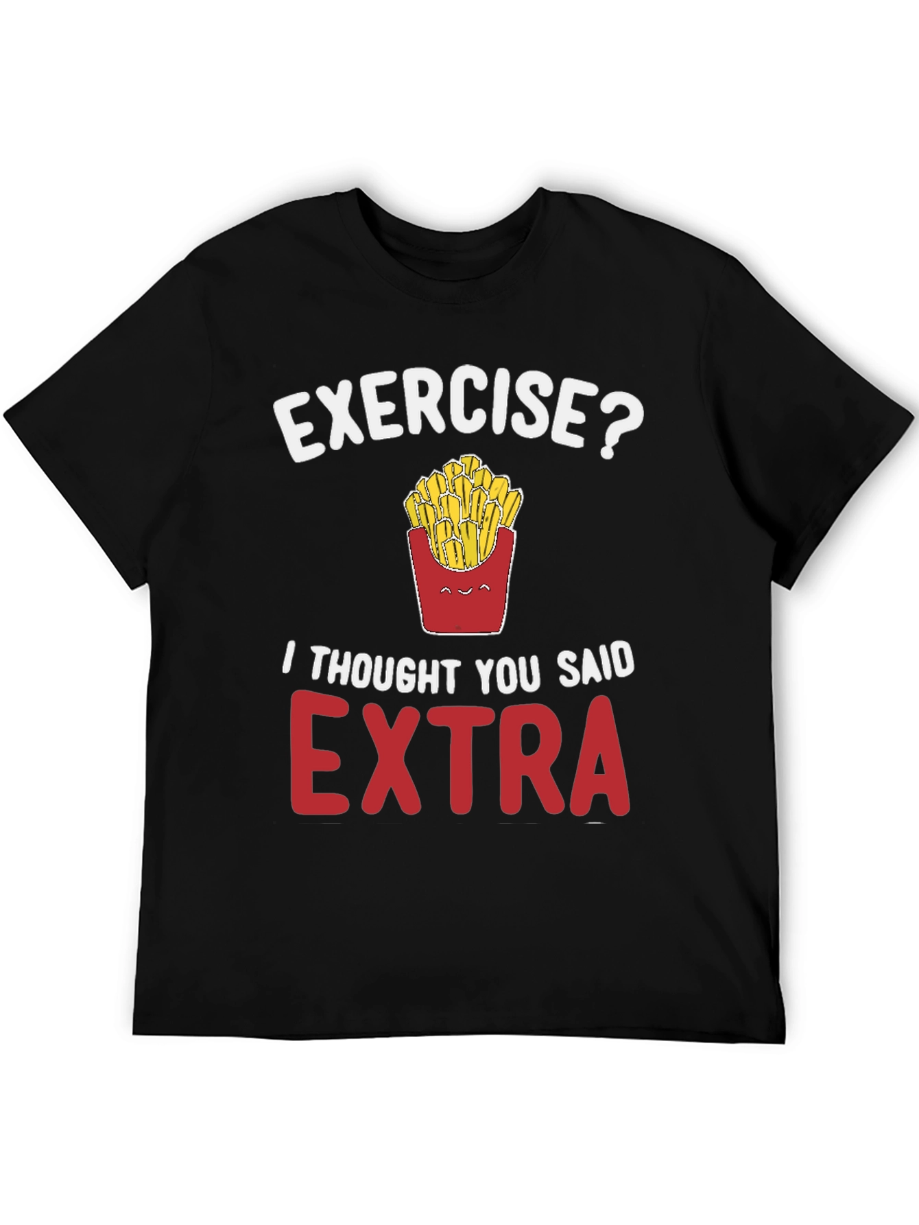 Black Funny 'Exercise? Extra' Graphic Tee view 5