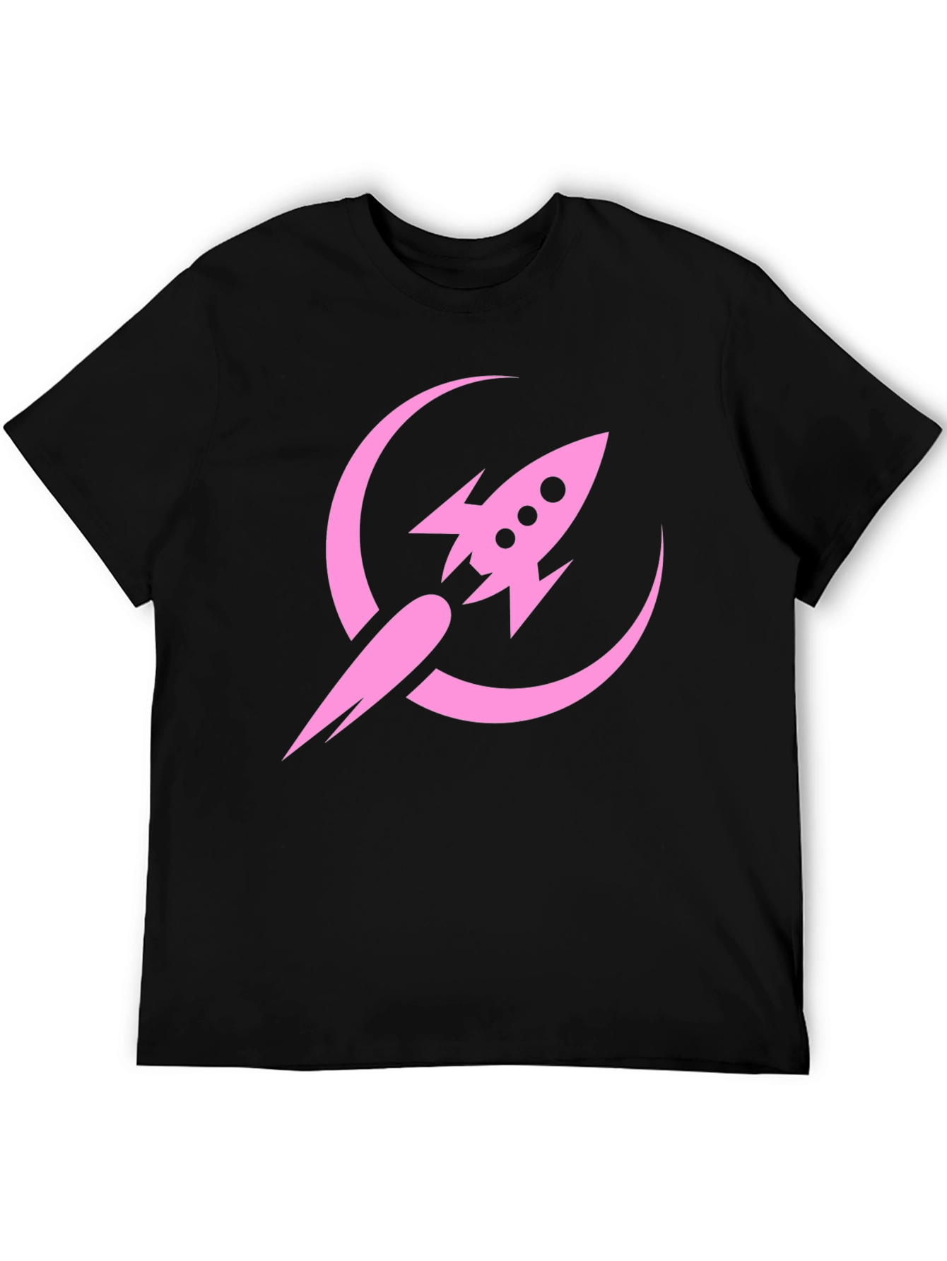 Black Rocket to the Moon Graphic Tee - Black view 5