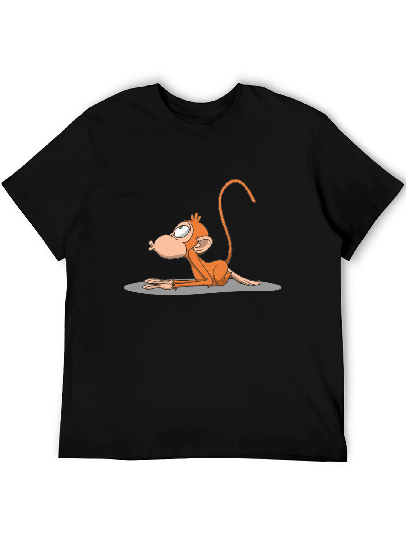Black Monkey Yoga Pose Graphic T-Shirt view 5